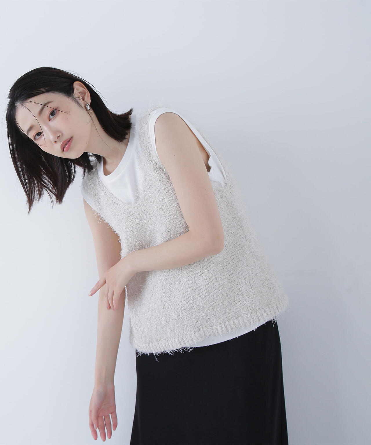 フリンジニットベストセット