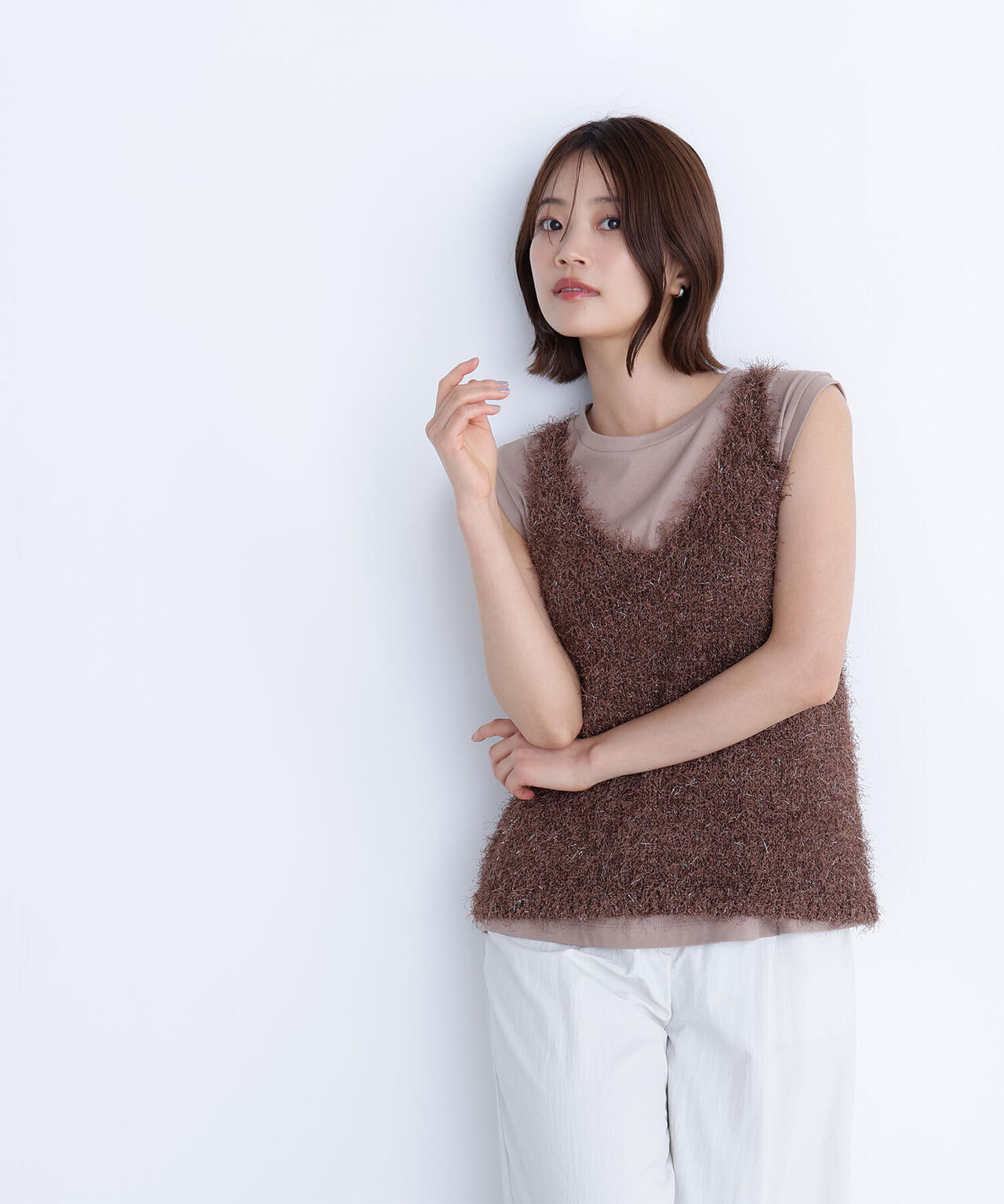 フリンジニットベストセット