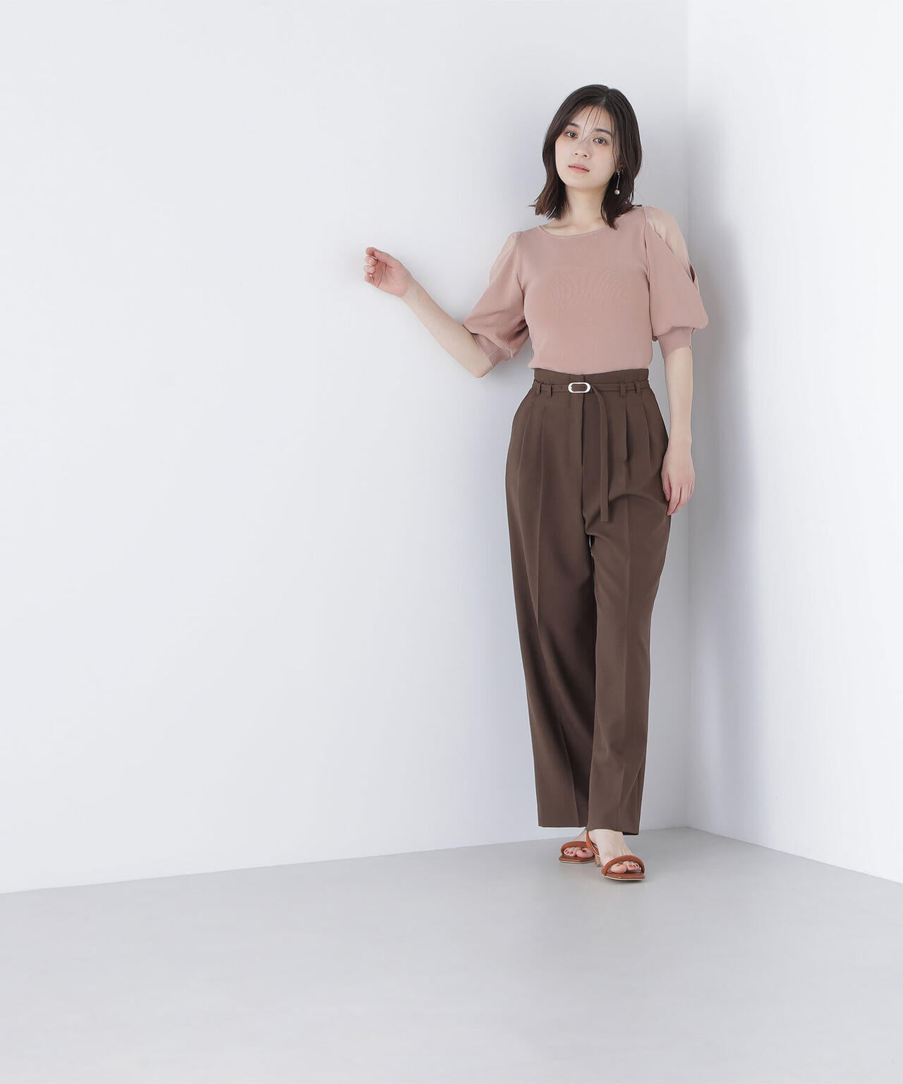 シアーレイヤースリーブニット