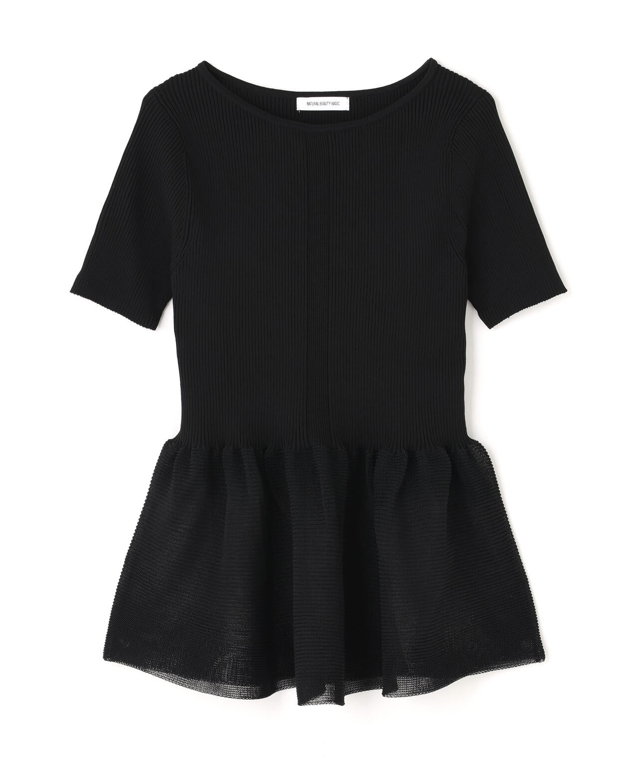 シアーペプラムフォルムニット