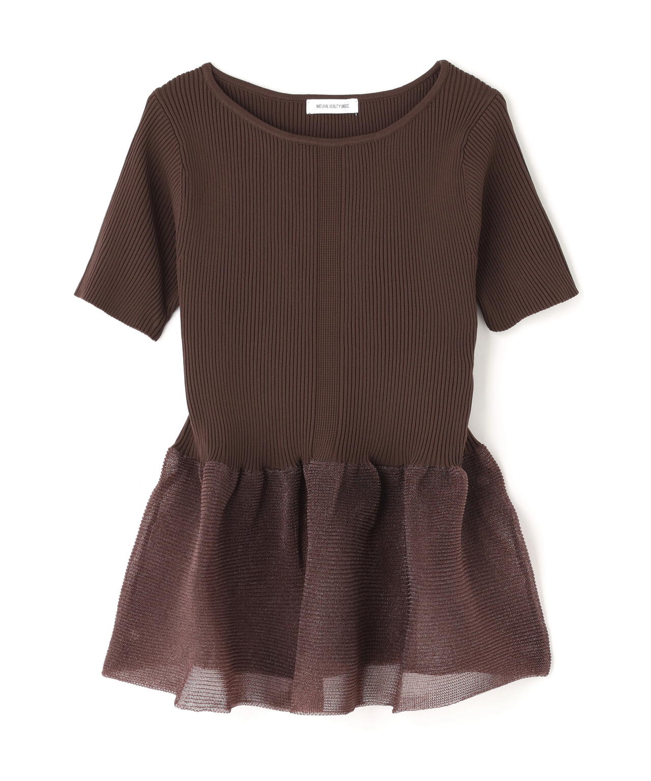 シアーペプラムフォルムニット