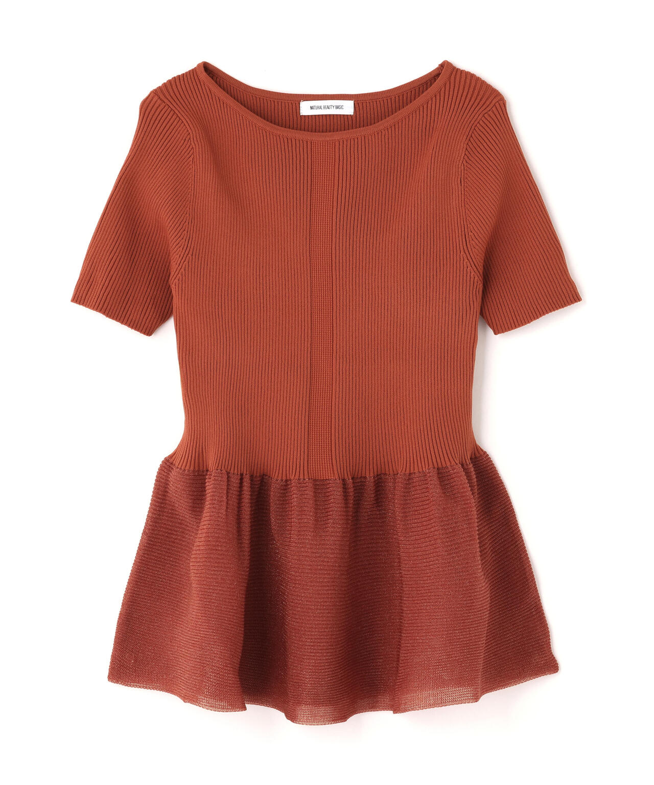 シアーペプラムフォルムニット