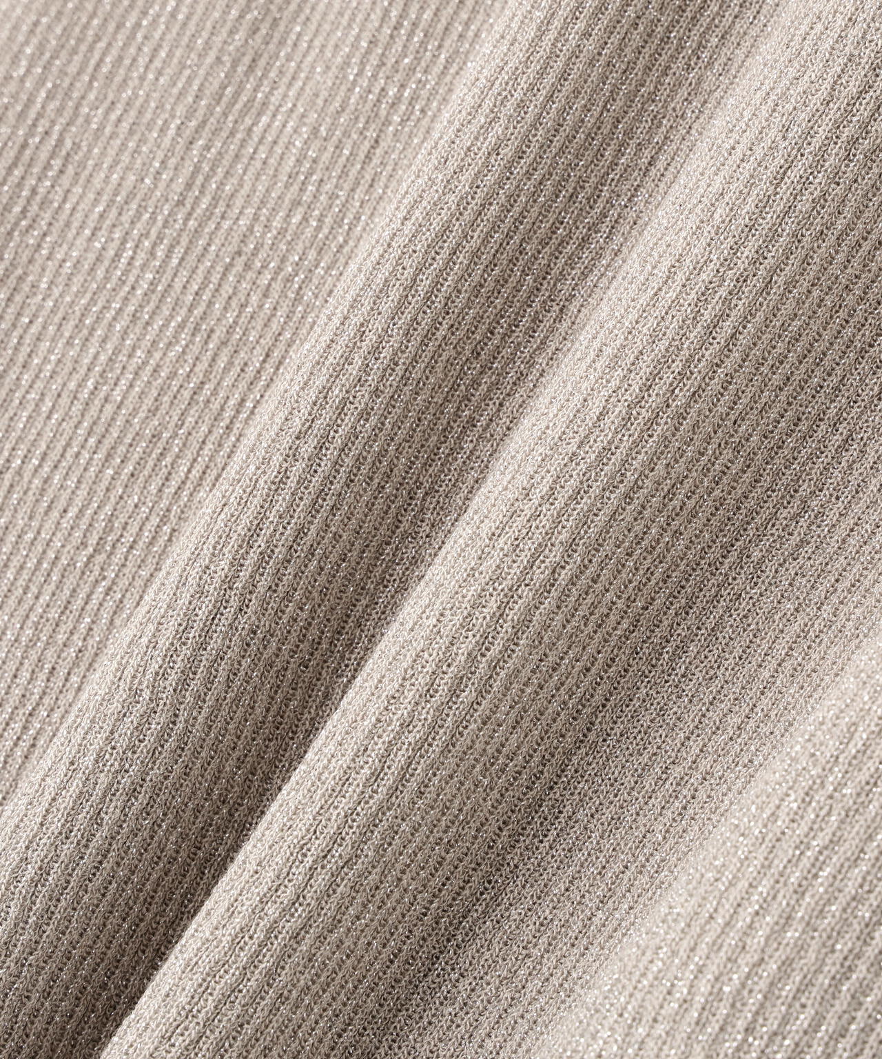 ラメリブボートネックニット