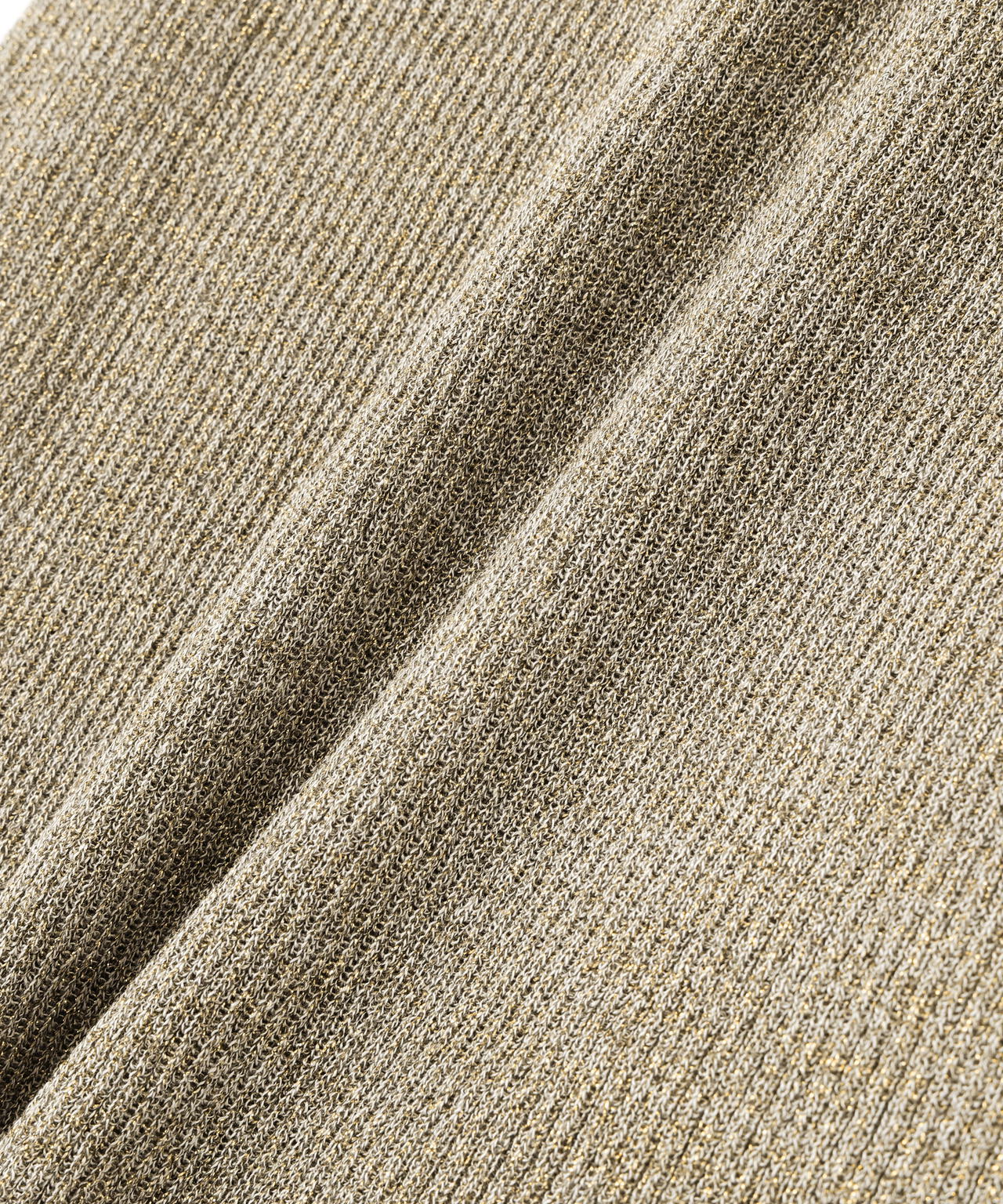 ラメリブボートネックニット