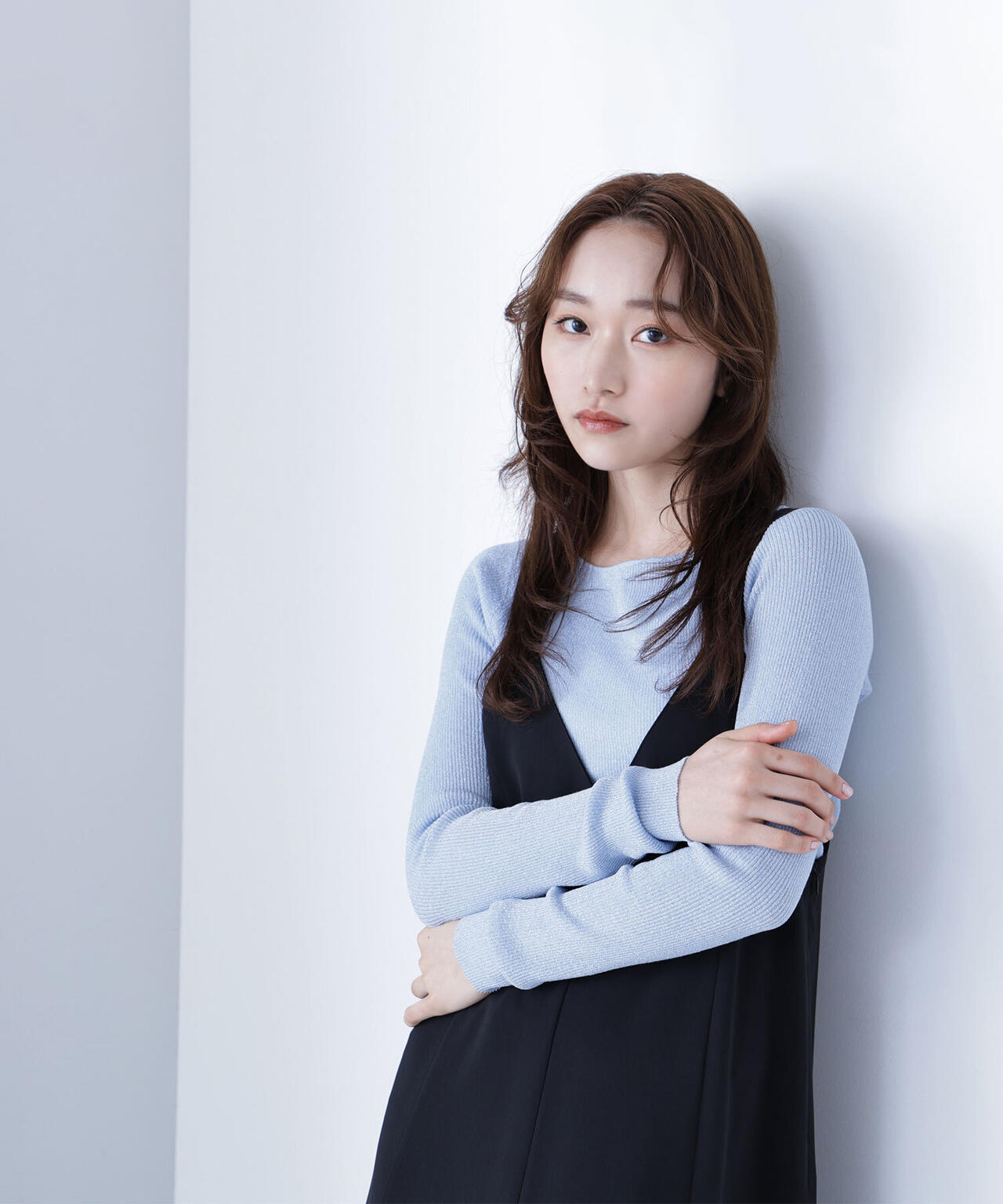 ラメリブボートネックニット