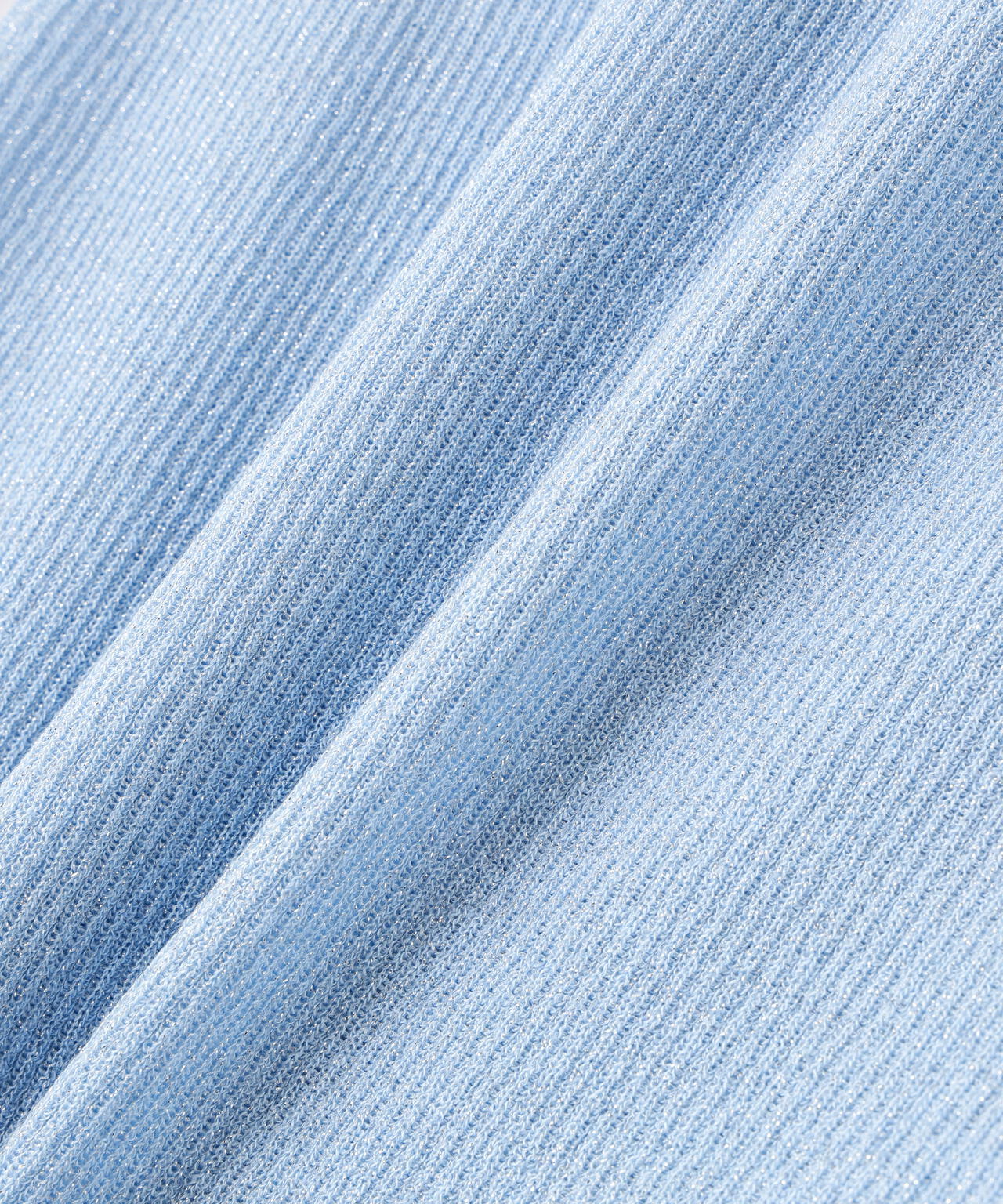 ラメリブボートネックニット