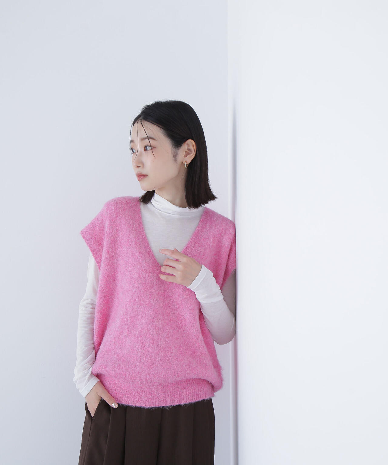 ヘアリーVネックベスト