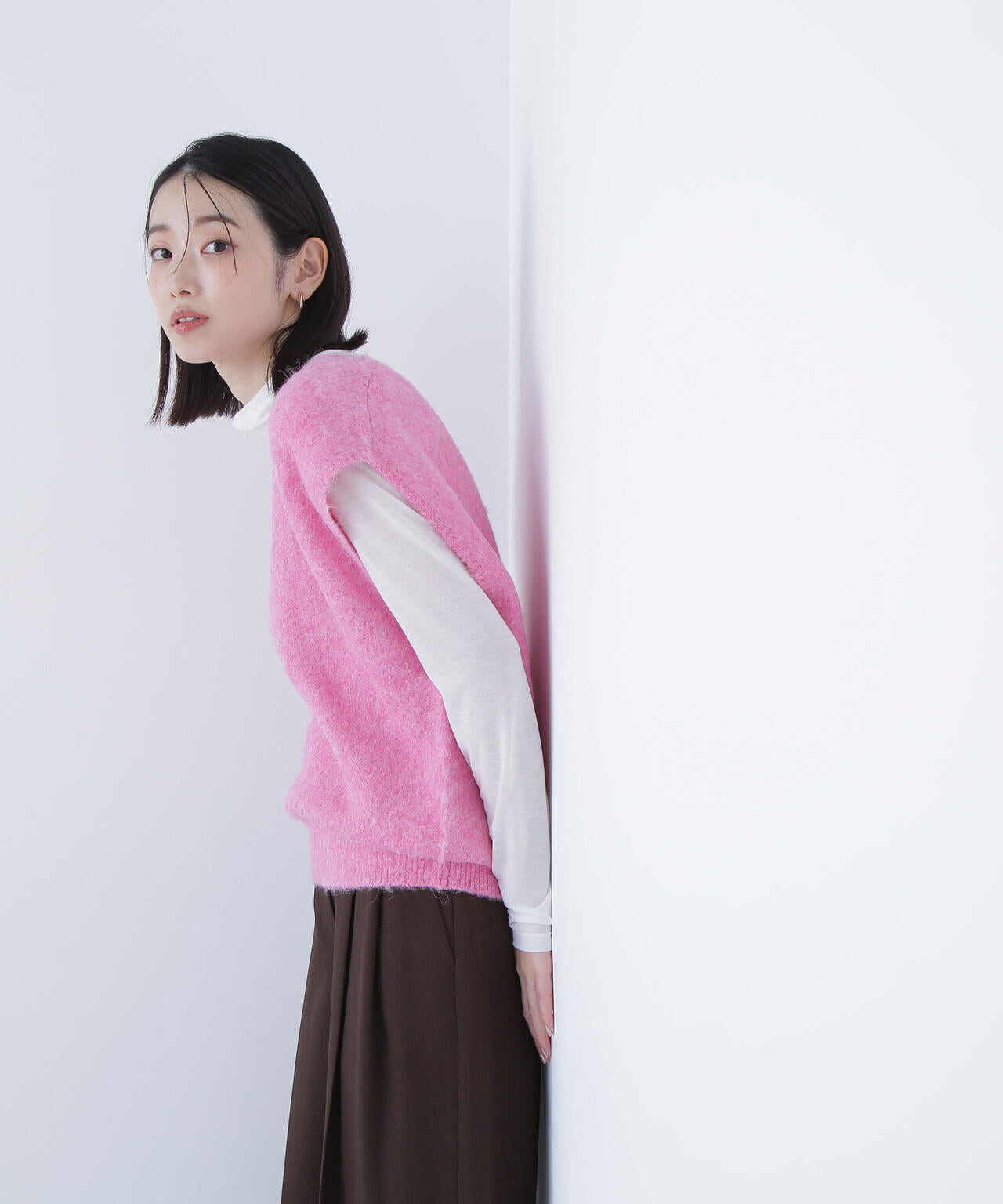 ヘアリーVネックベスト