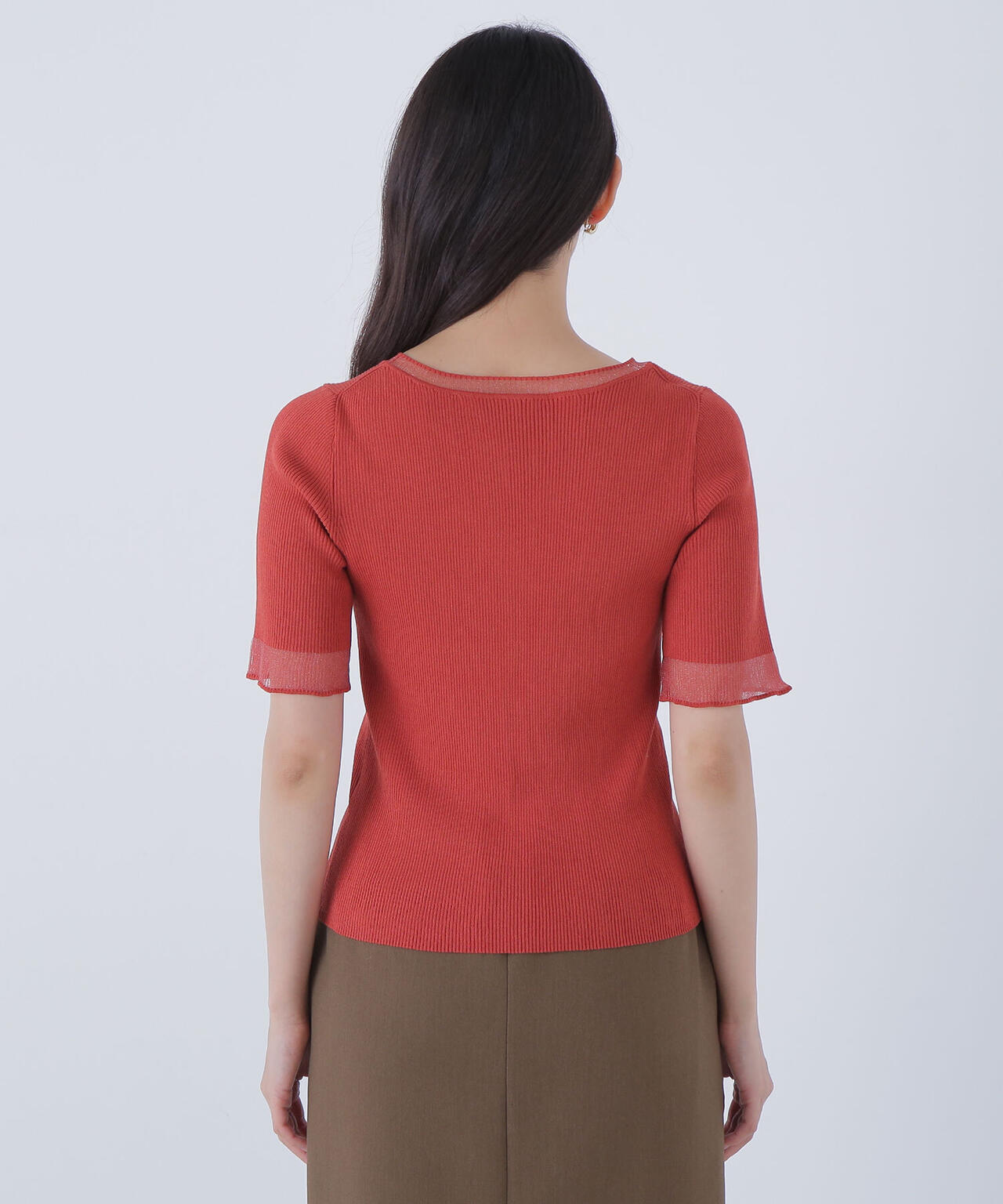 【6/16 ~6/18 2buy10%OFF 対象商品】シアー切替リブニット