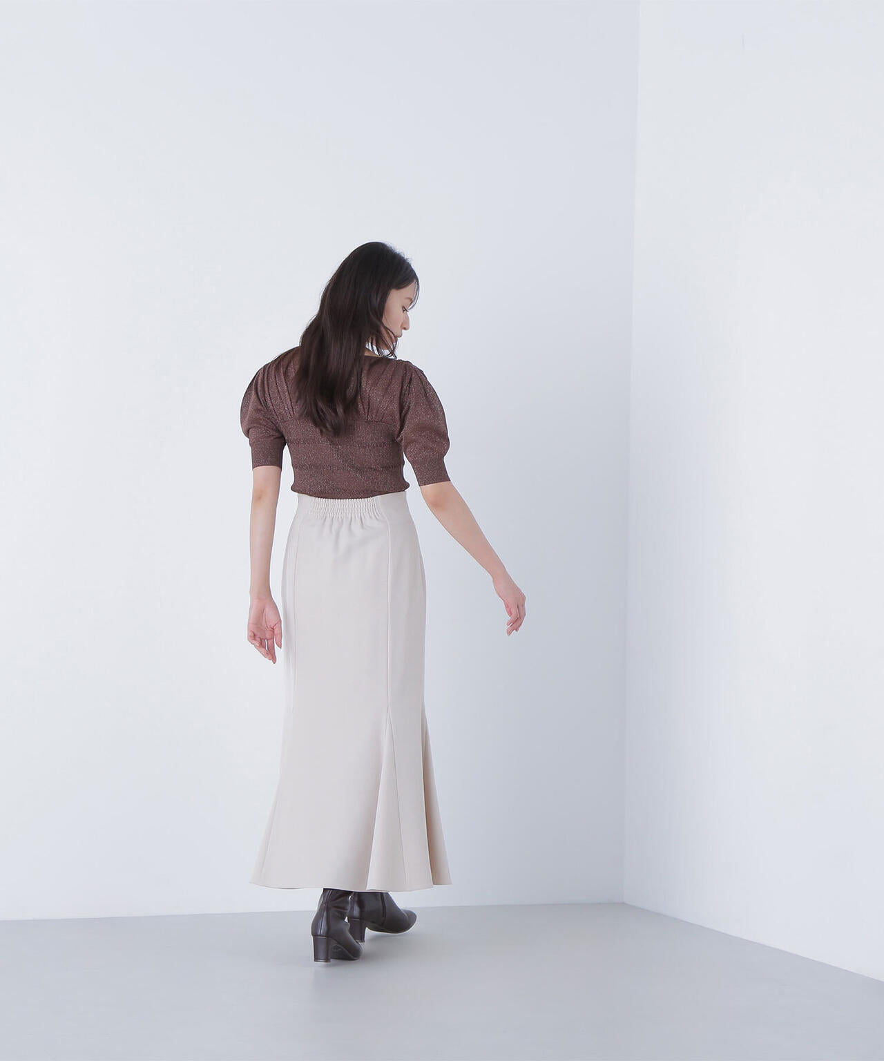 切替ラメリブニット