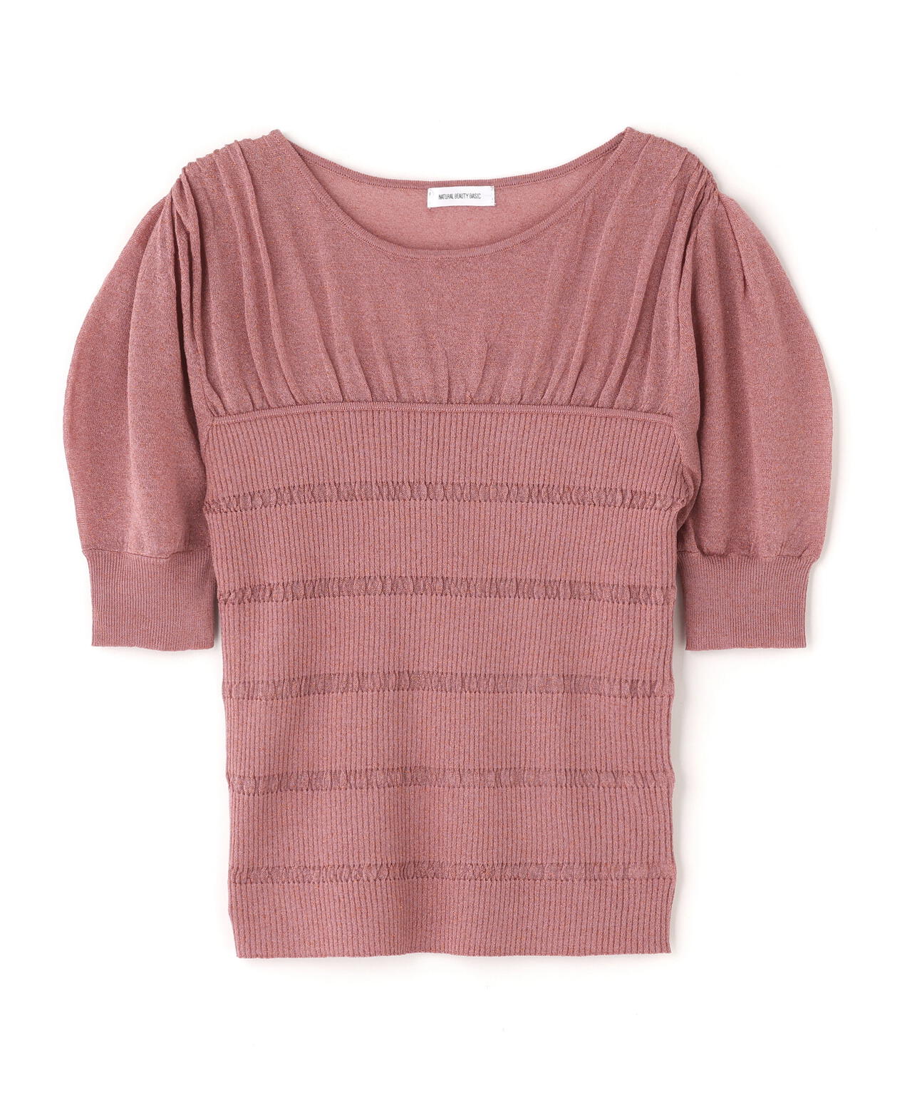 切替ラメリブニット