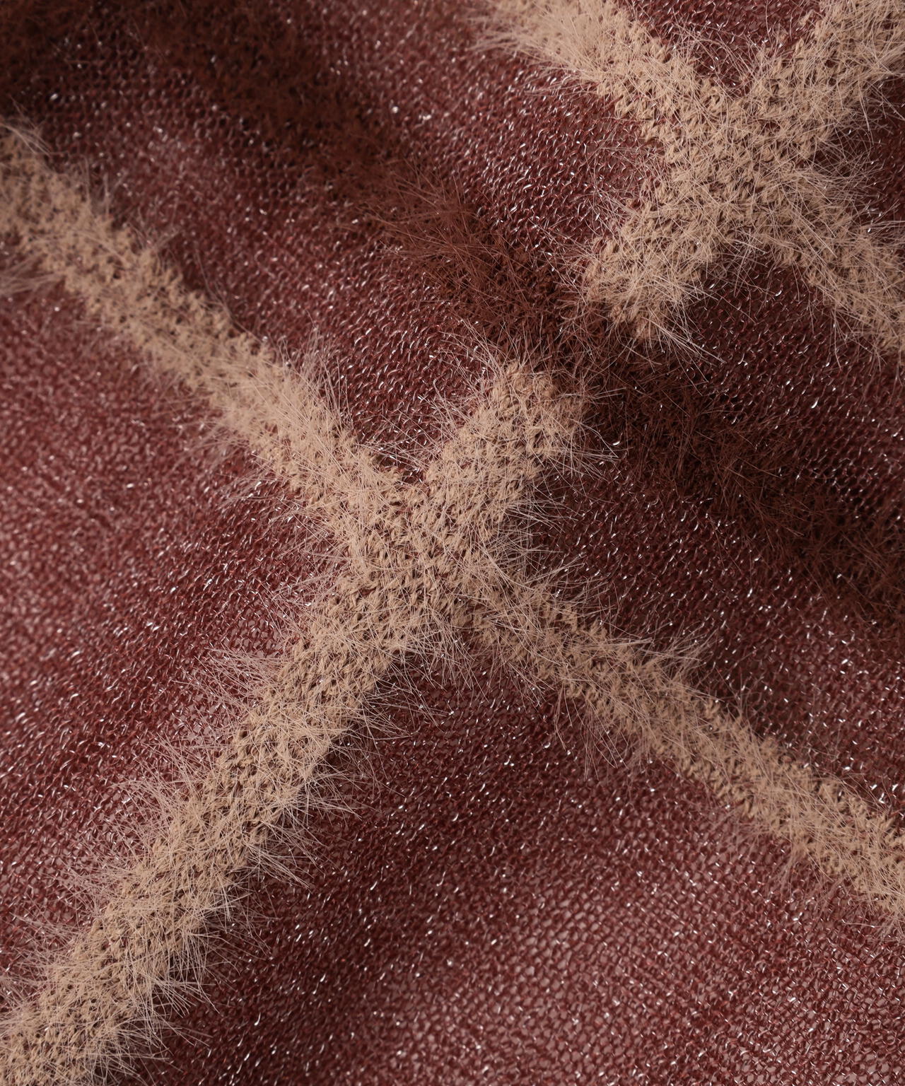 シアーチェックスリーブニット