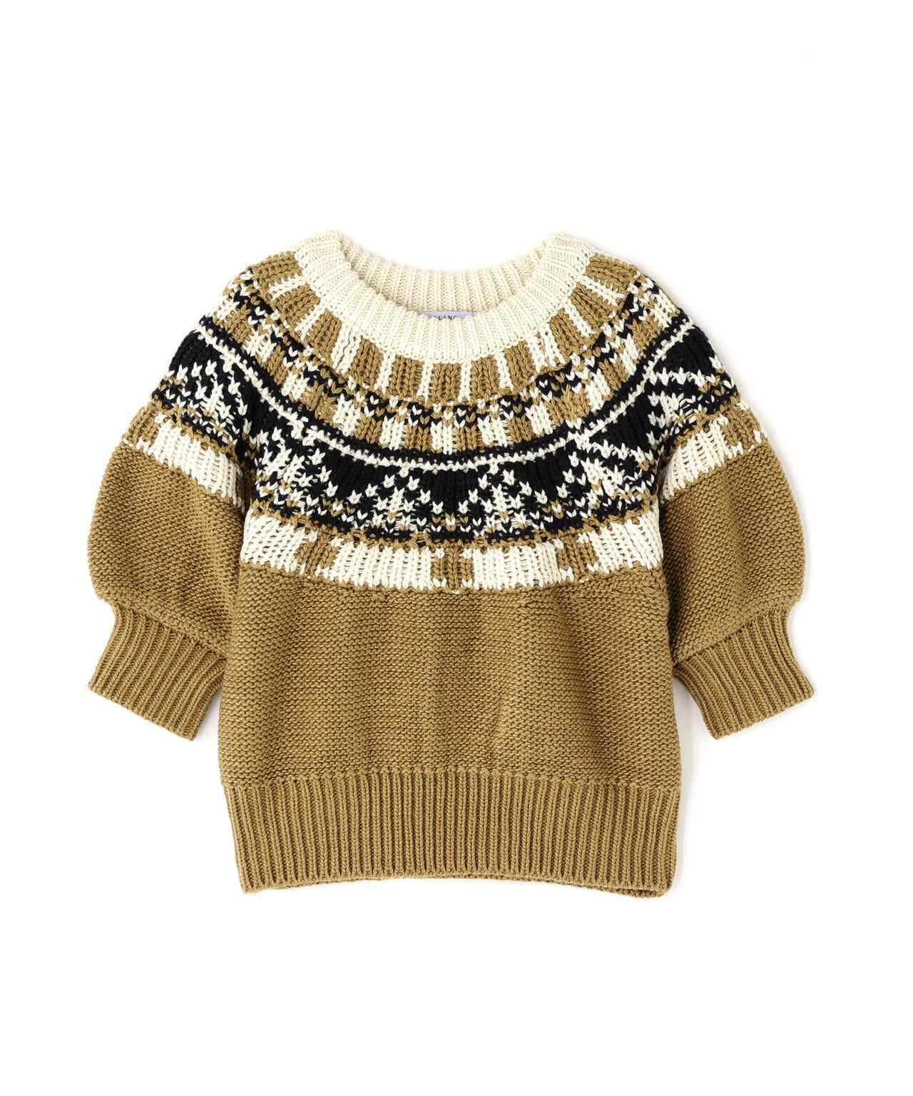 【BLANC】ノルディックハーフスリーブニット