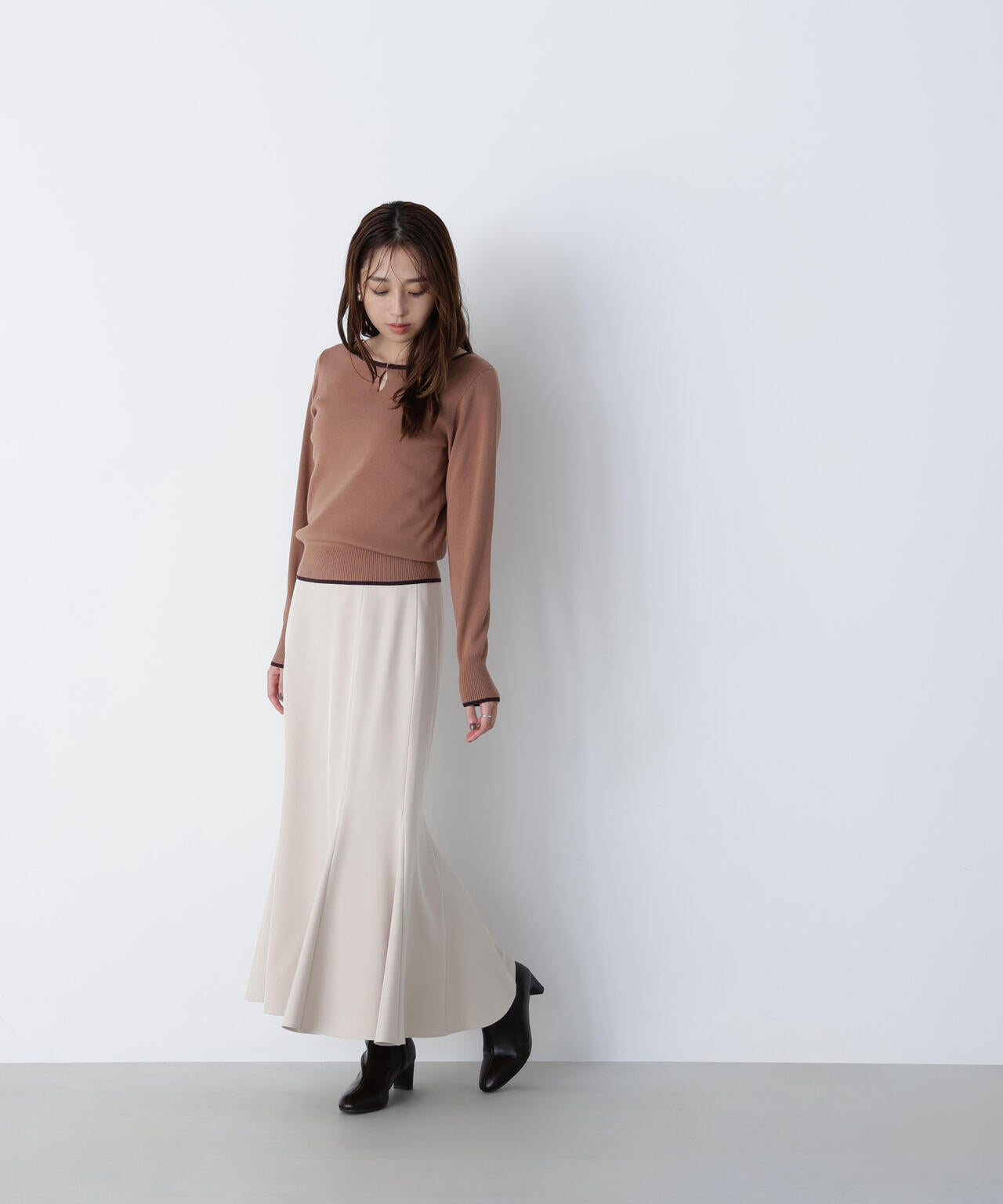 メタルポイントバイカラーニット