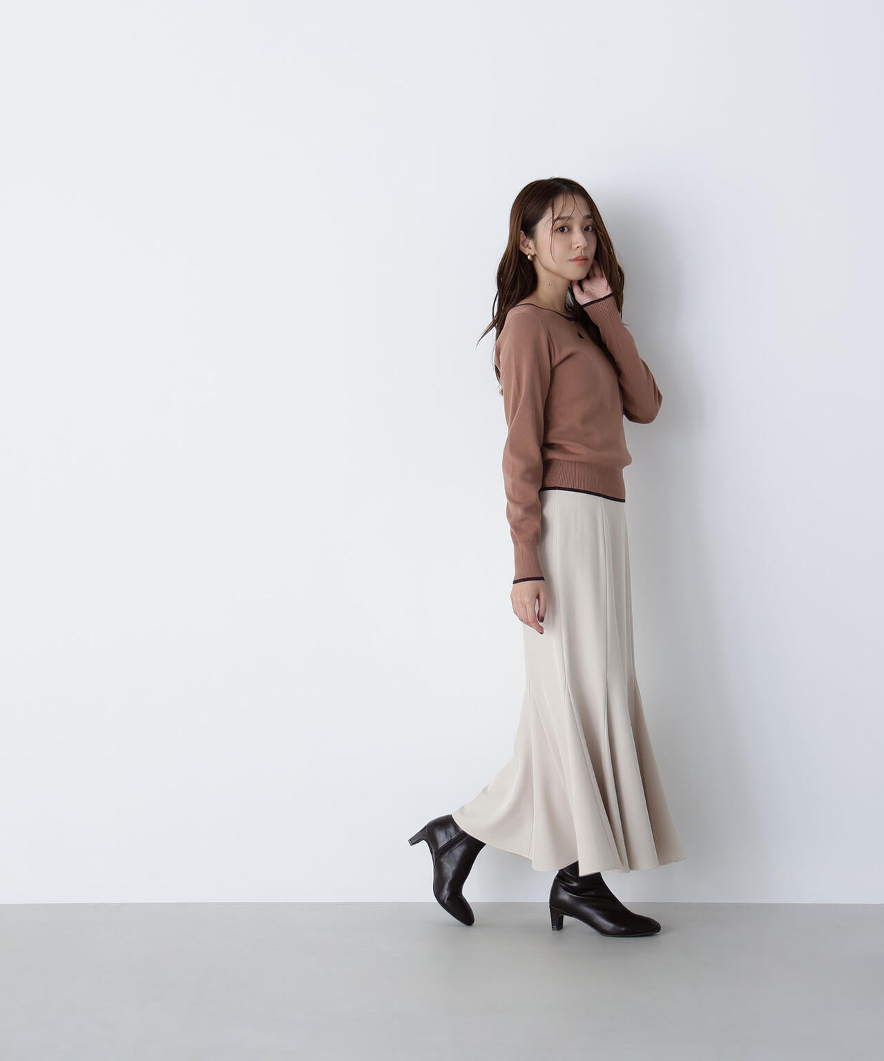 メタルポイントバイカラーニット