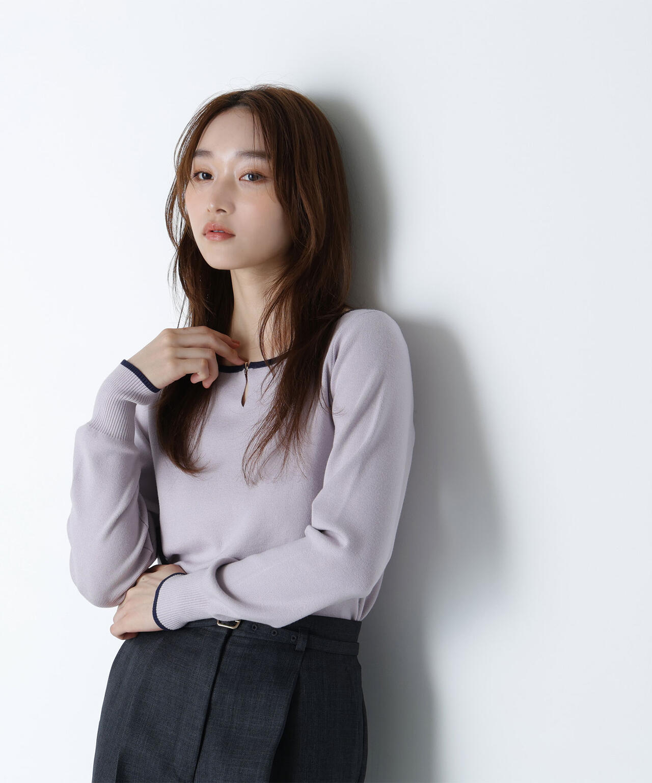 メタルポイントバイカラーニット