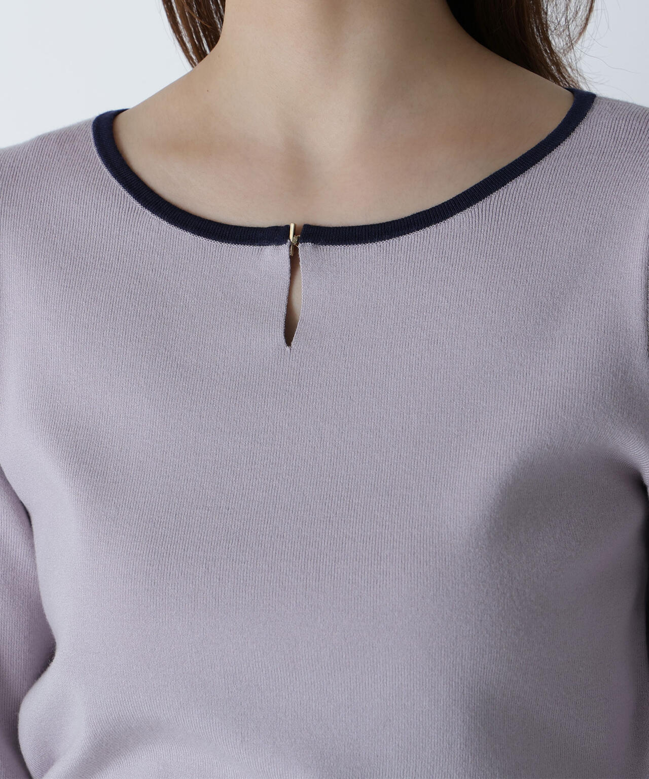 メタルポイントバイカラーニット