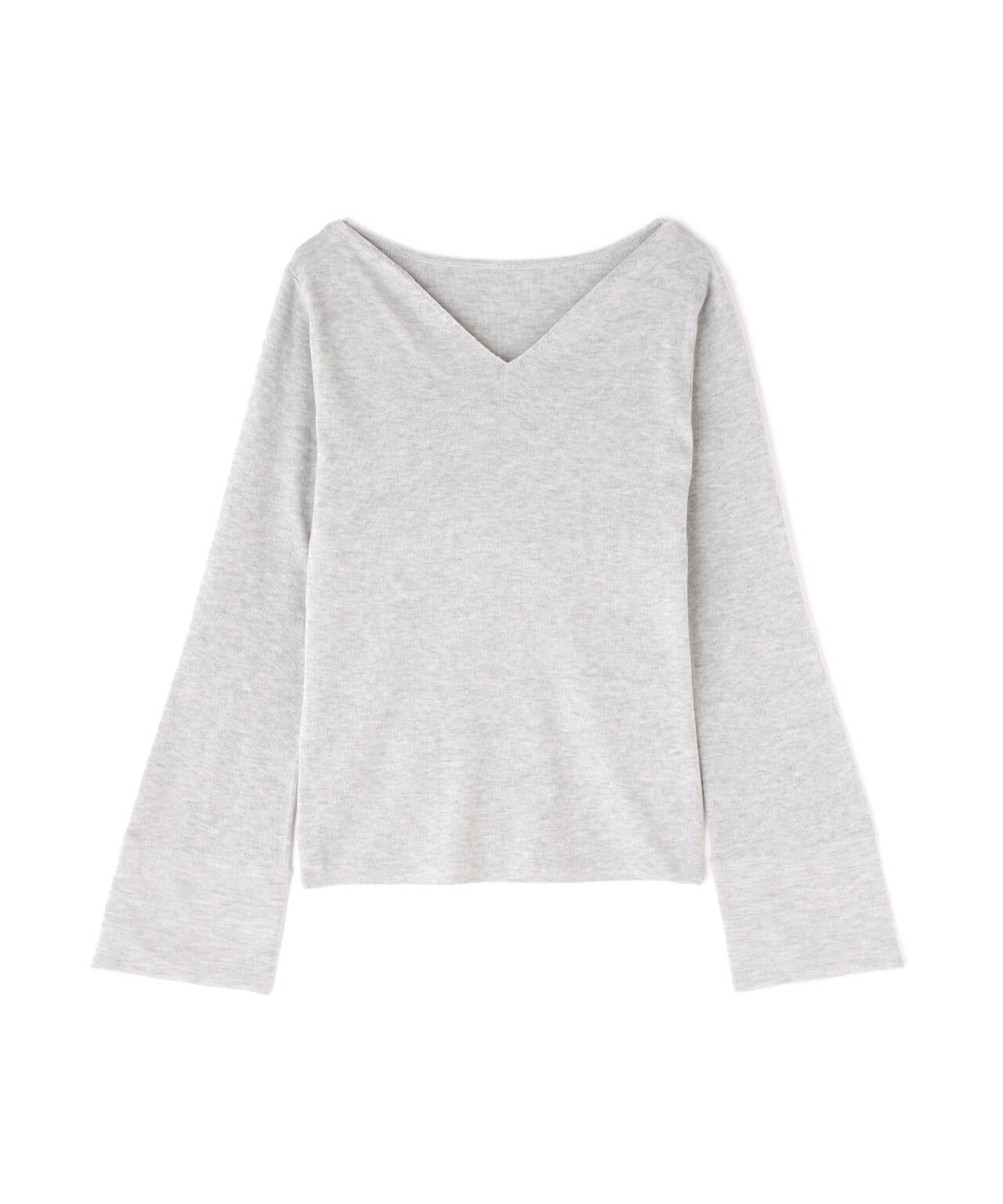 ニュアンスネックフレアスリーブニット