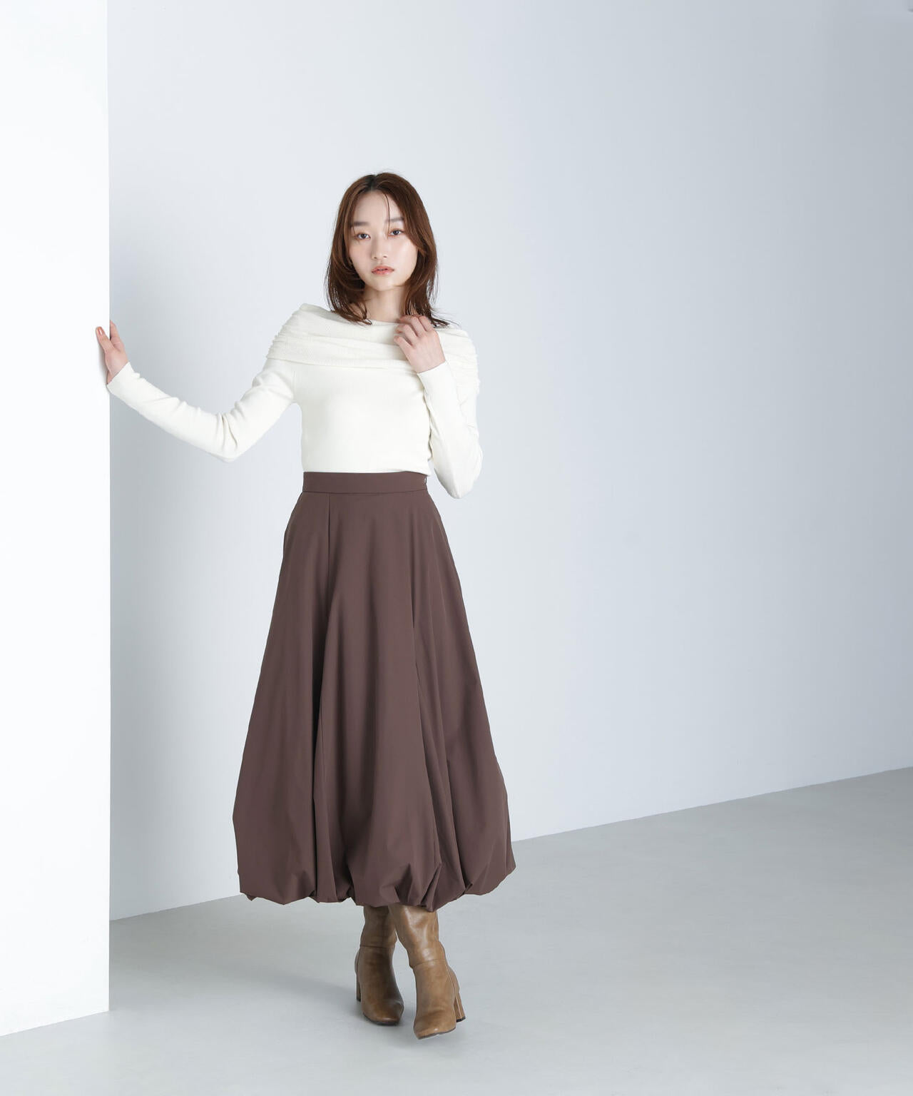 オフショルコンパクトニット