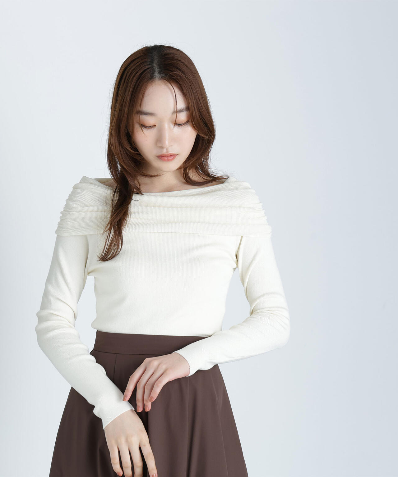 オフショルコンパクトニット