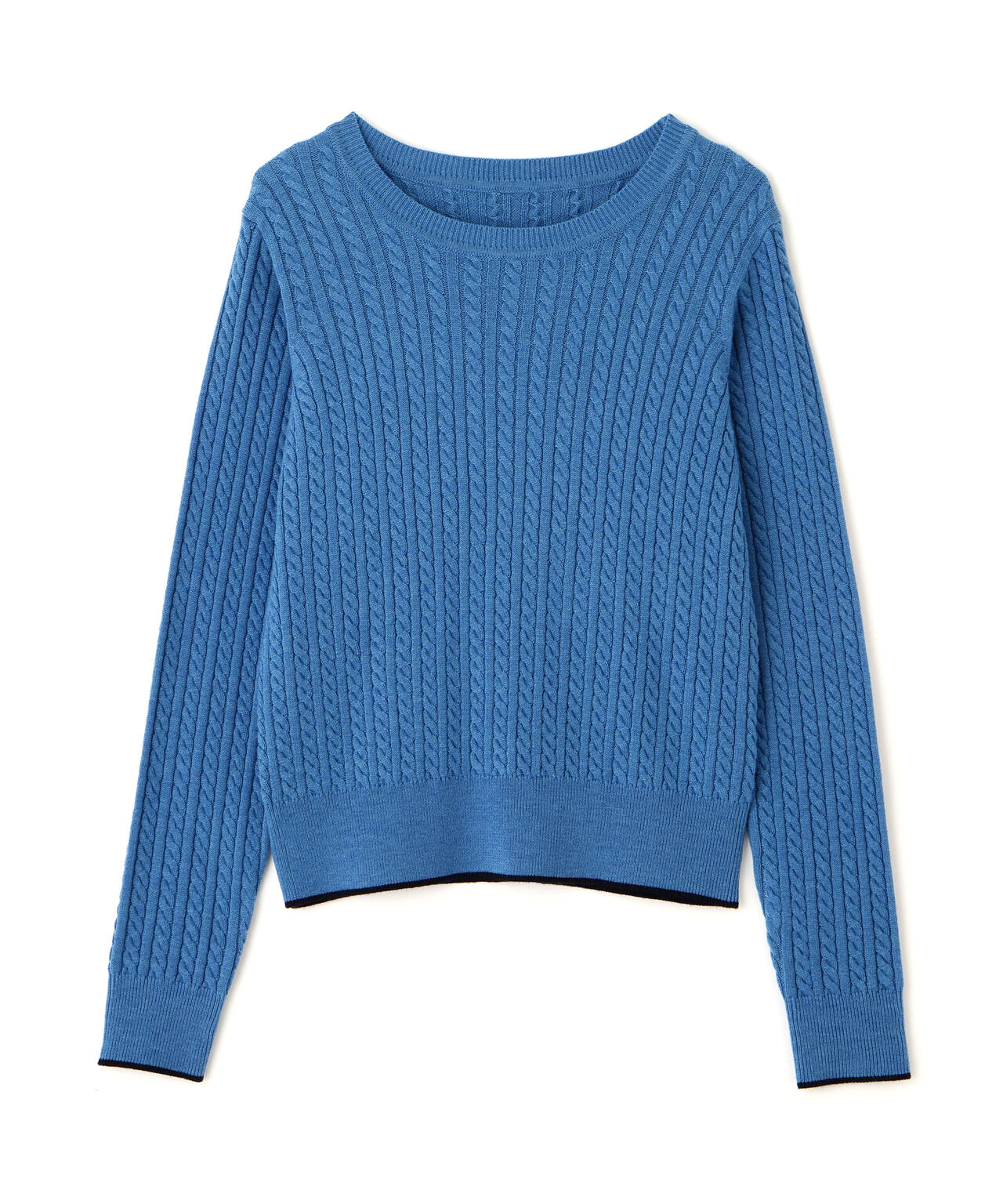 バイカラーラインミニケーブルニット