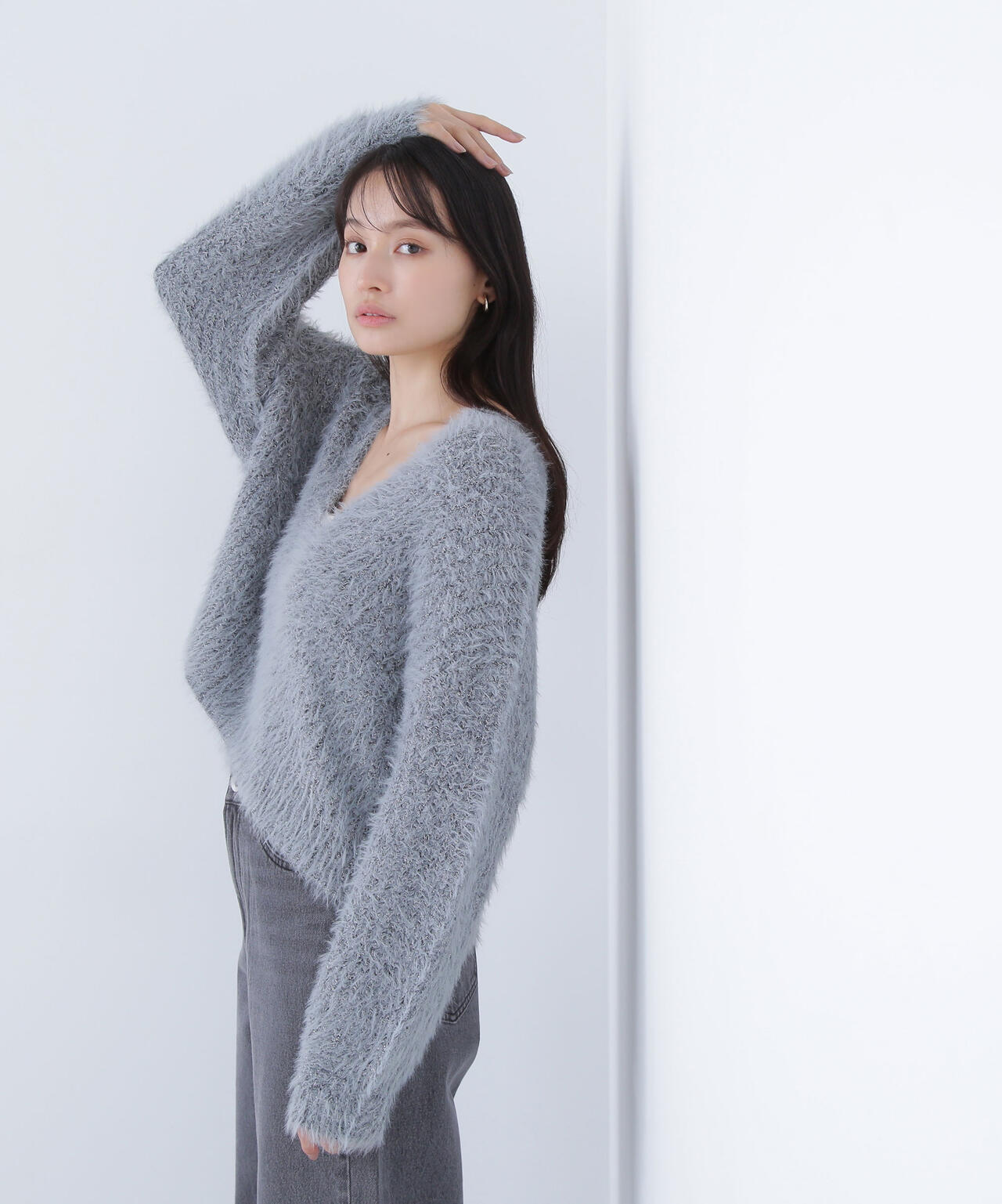 【Oggi掲載】キーネックシャギーラメニット