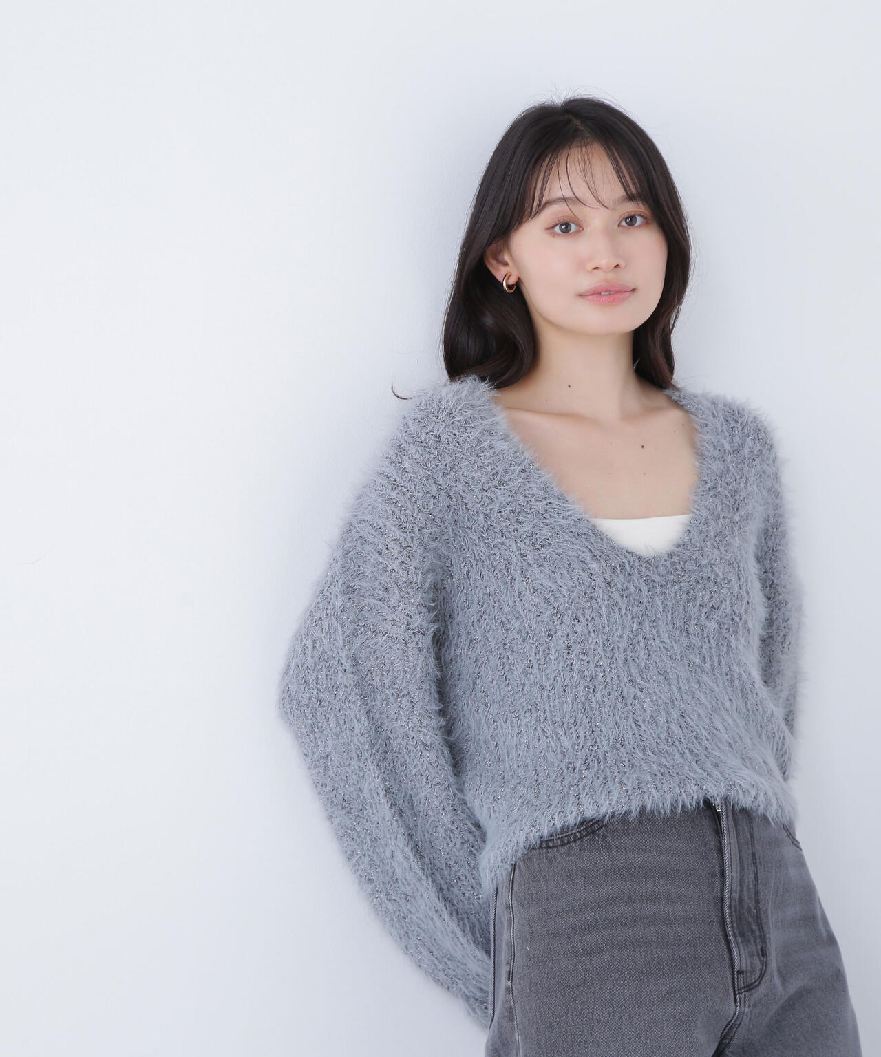 【Oggi掲載】キーネックシャギーラメニット