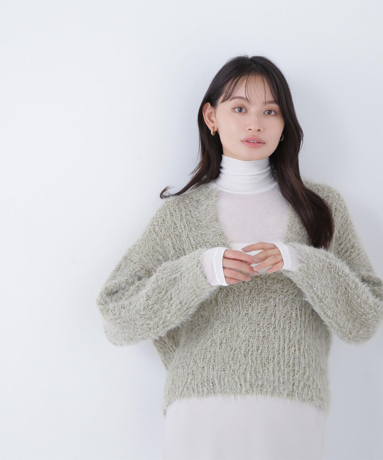 【Oggi掲載】キーネックシャギーラメニット