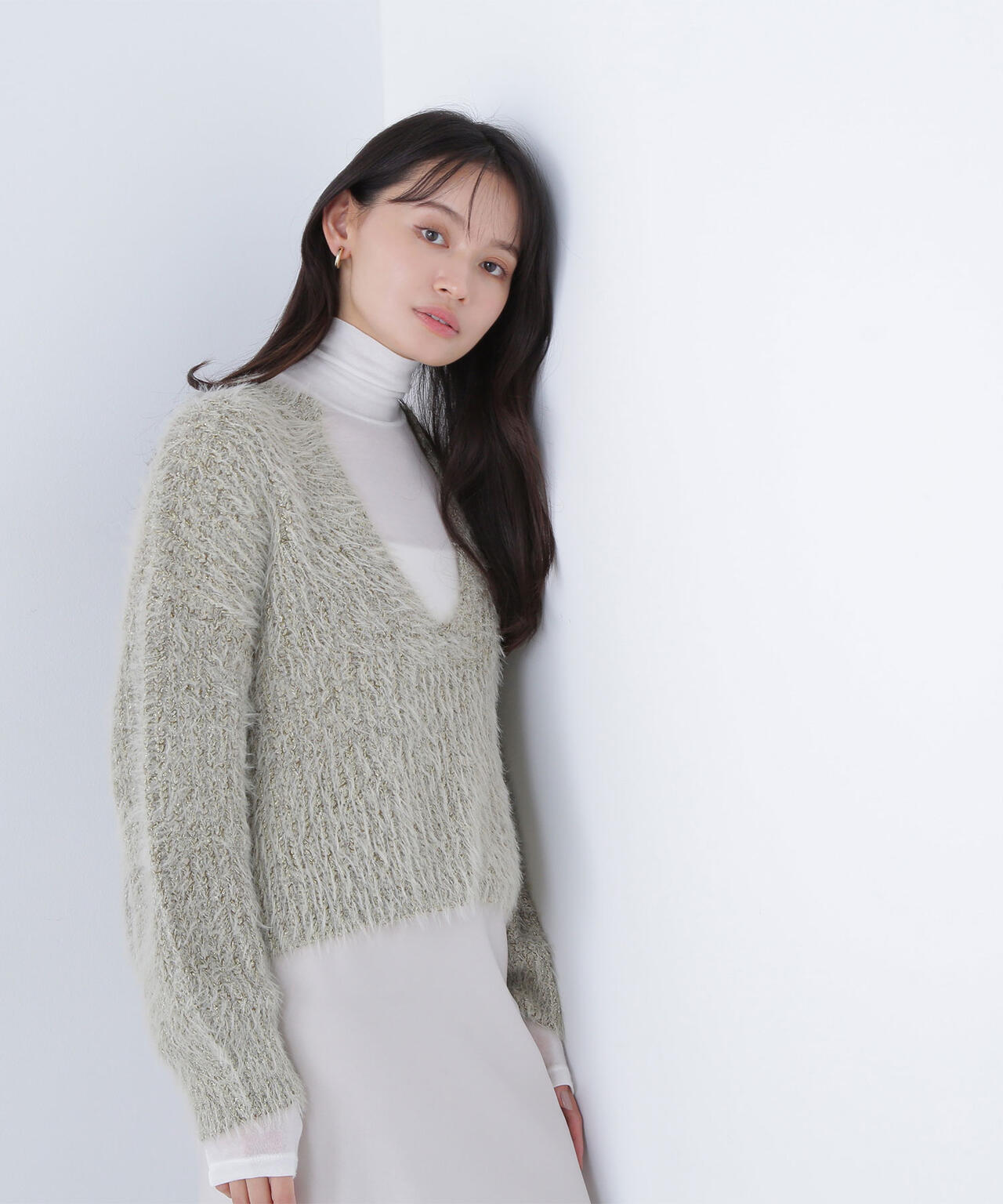 【Oggi掲載】キーネックシャギーラメニット