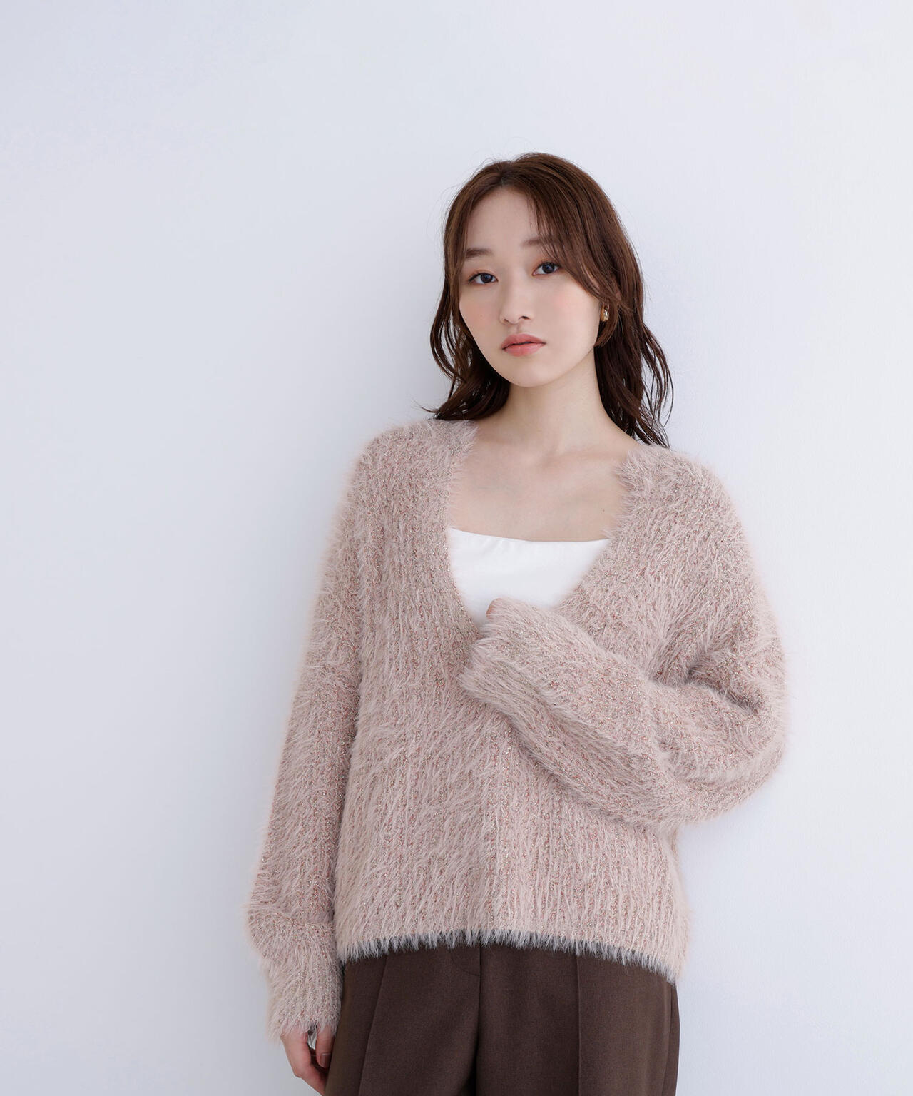 【Oggi掲載】キーネックシャギーラメニット