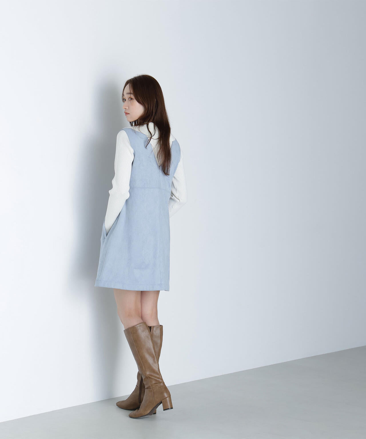 襟付コンパクトリブニット