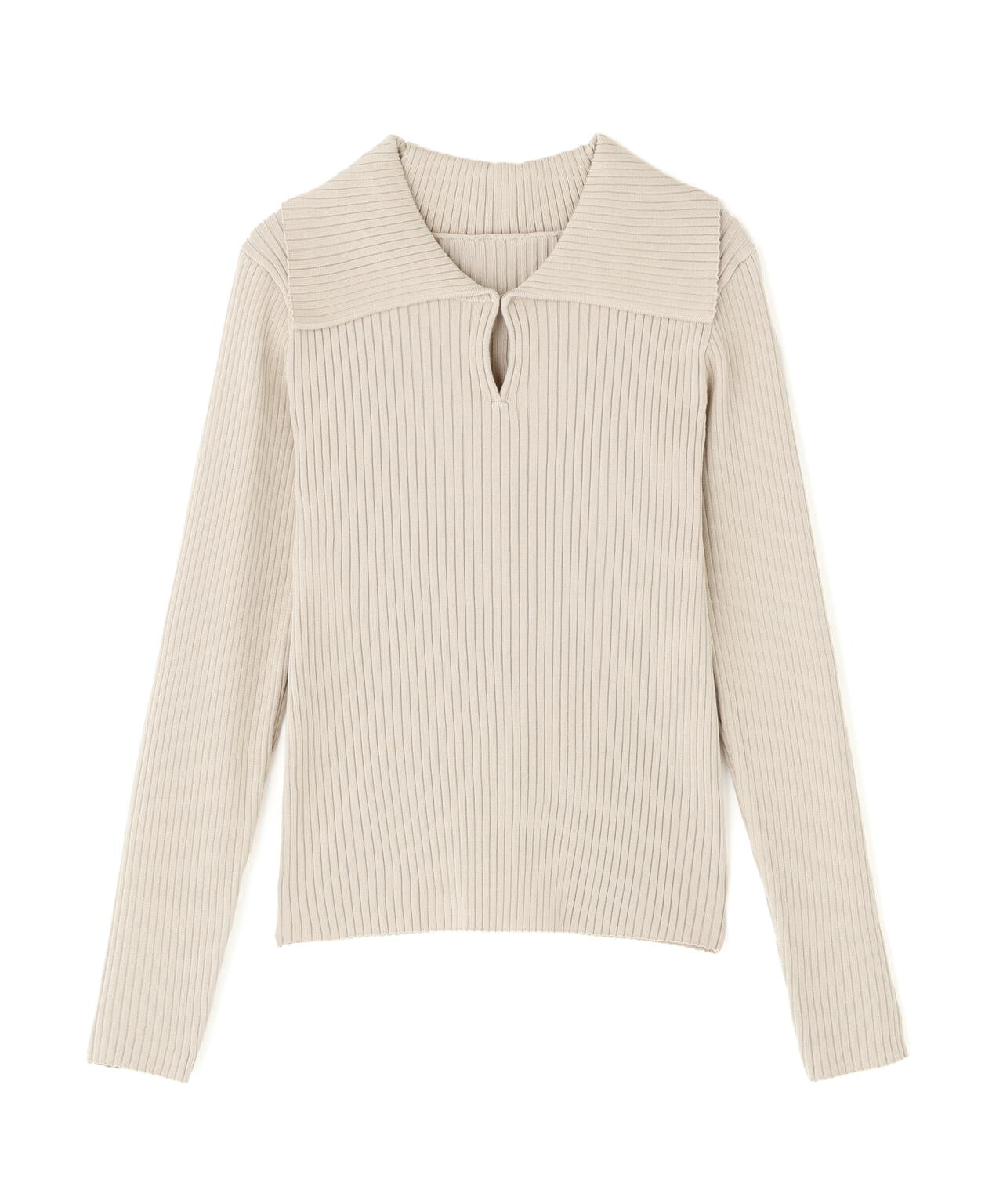 襟付コンパクトリブニット