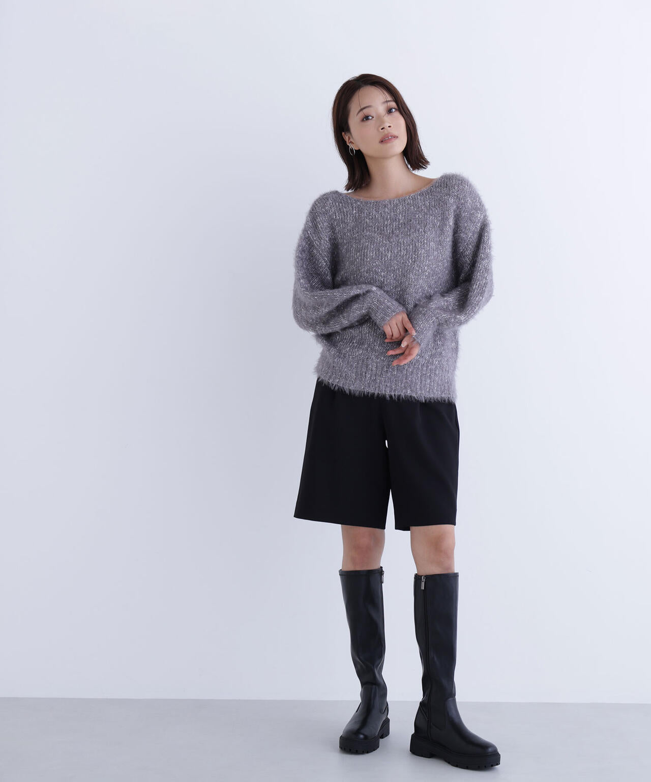 ミックスカラーヘアリーニット