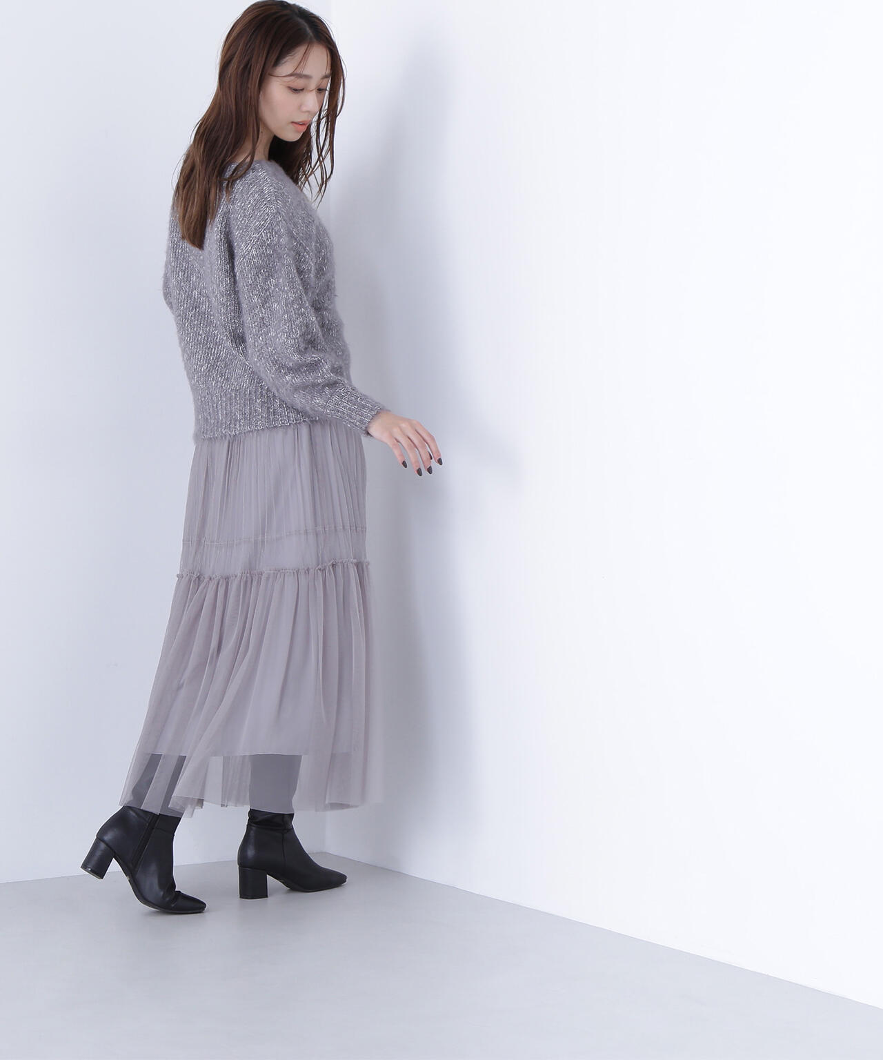 ミックスカラーヘアリーニット