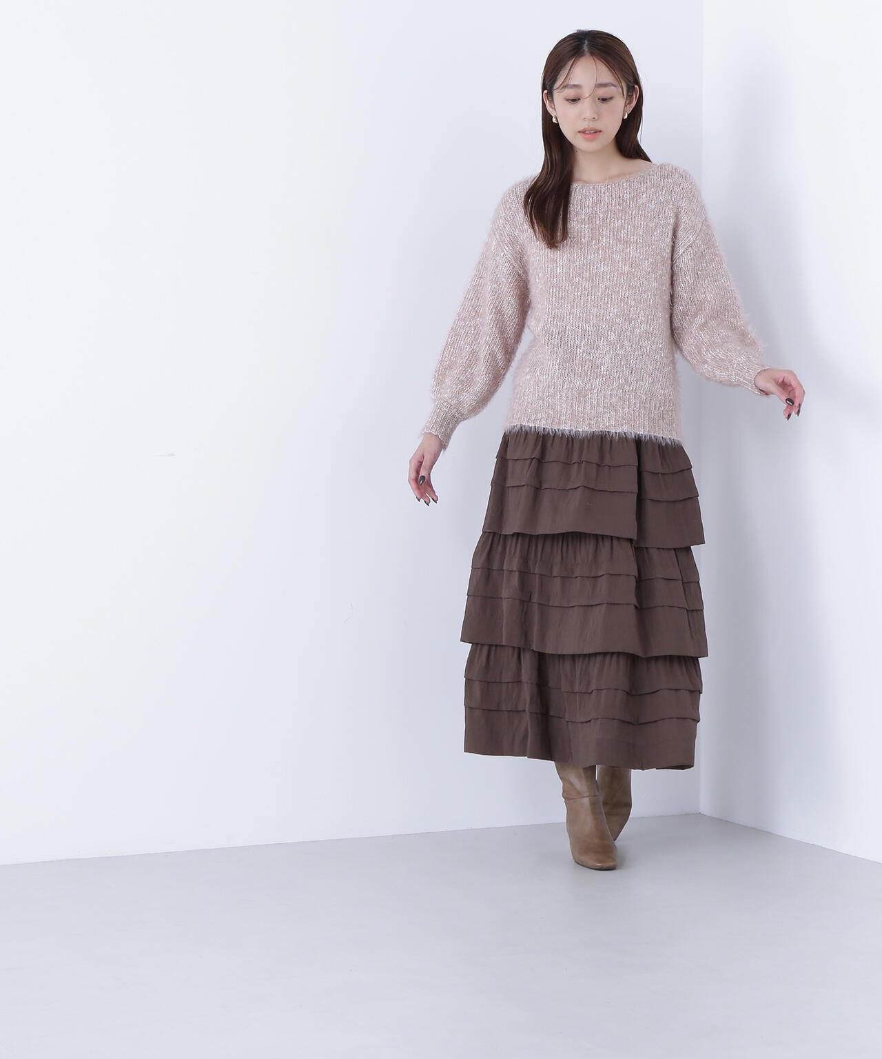 ミックスカラーヘアリーニット