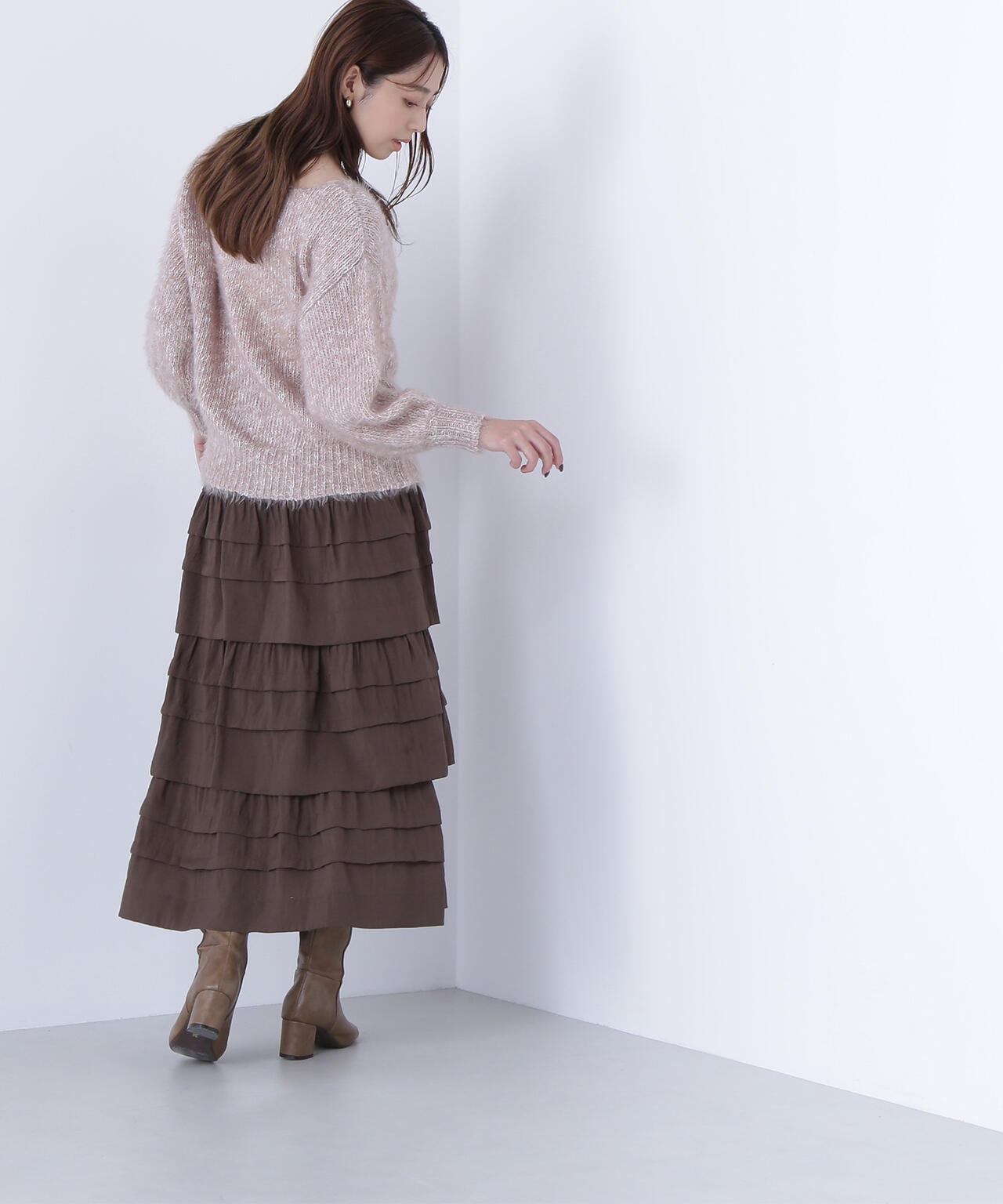 ミックスカラーヘアリーニット