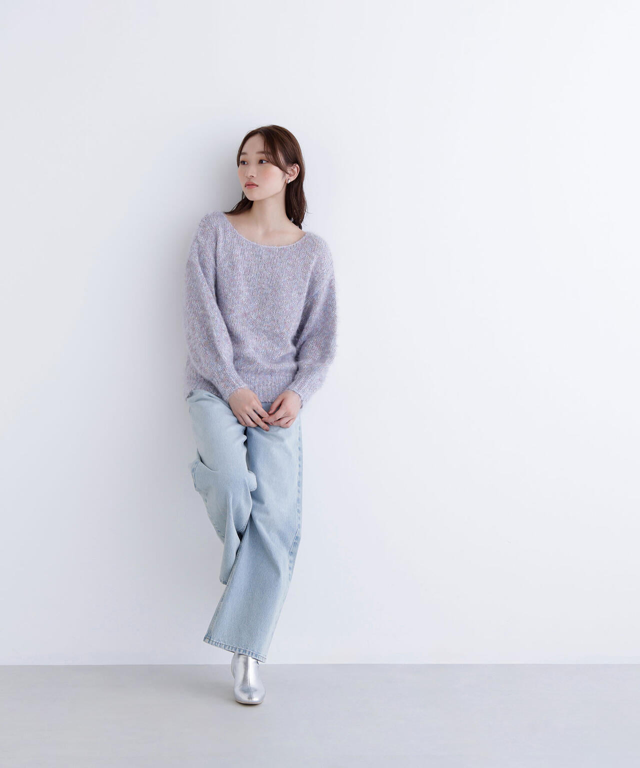 ミックスカラーヘアリーニット