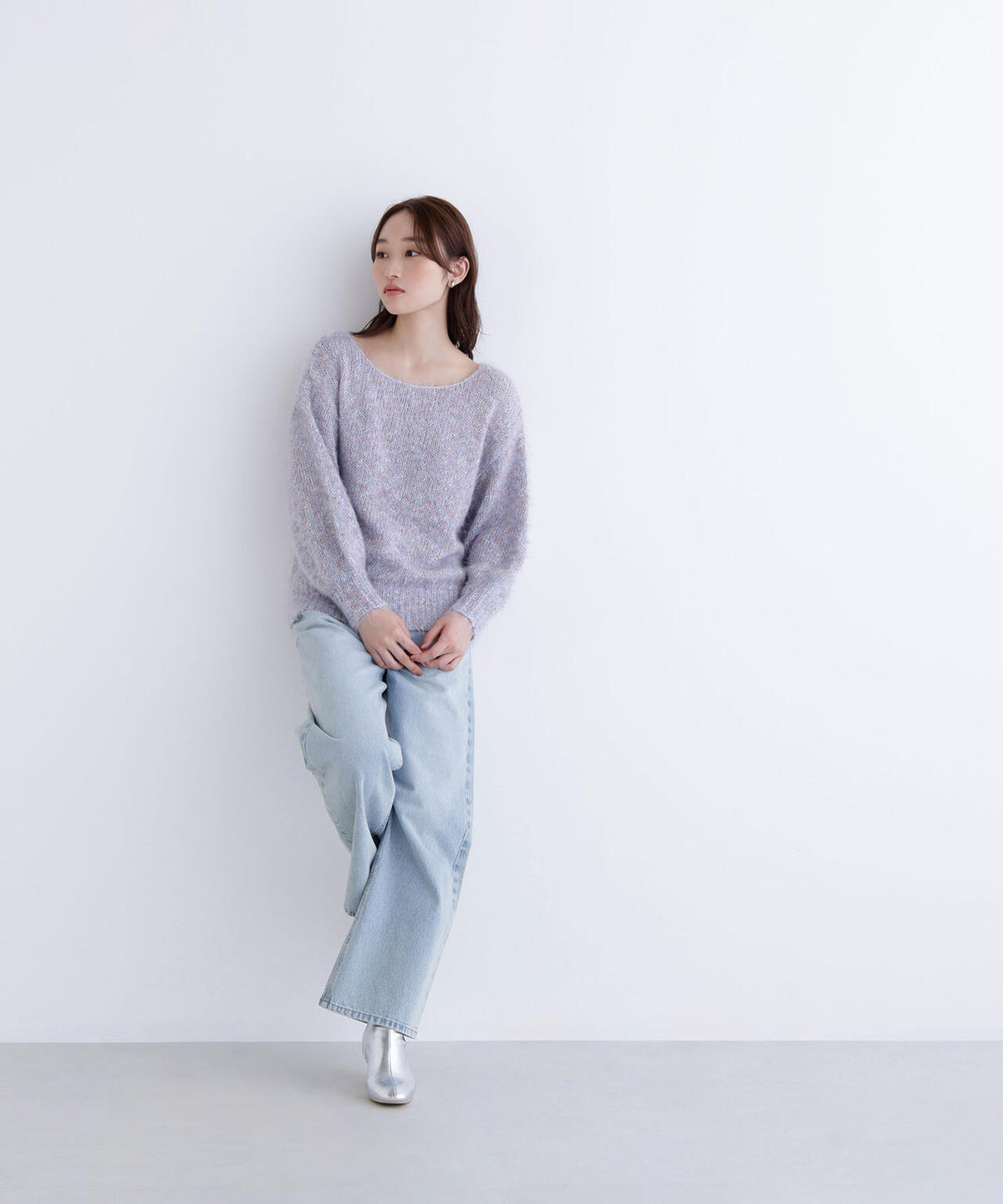 ミックスカラーヘアリーニット*