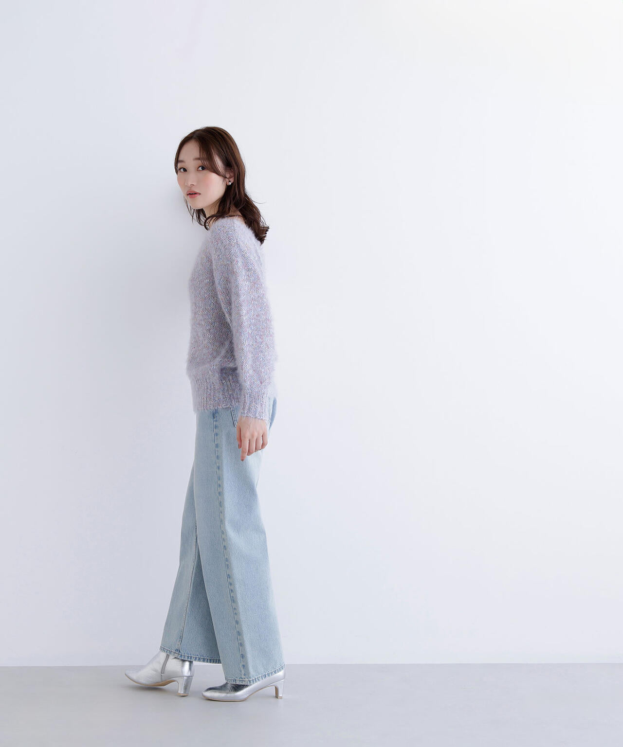 ミックスカラーヘアリーニット