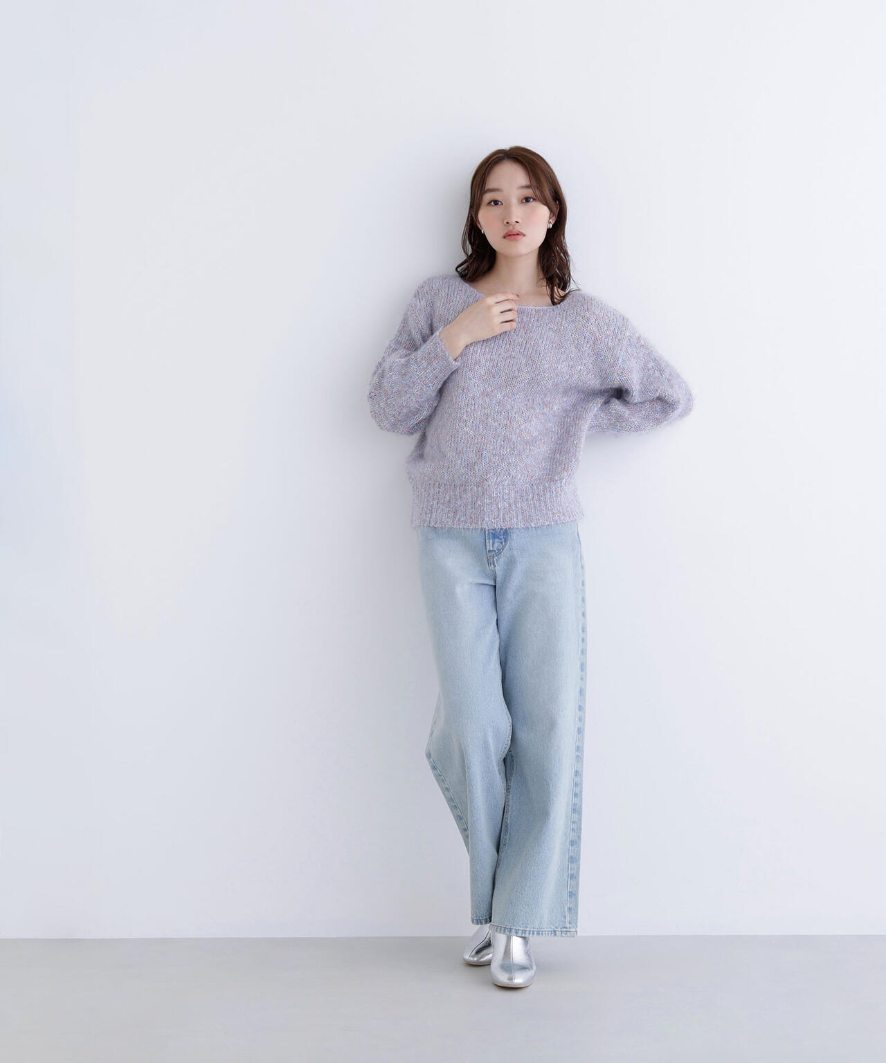 ミックスカラーヘアリーニット