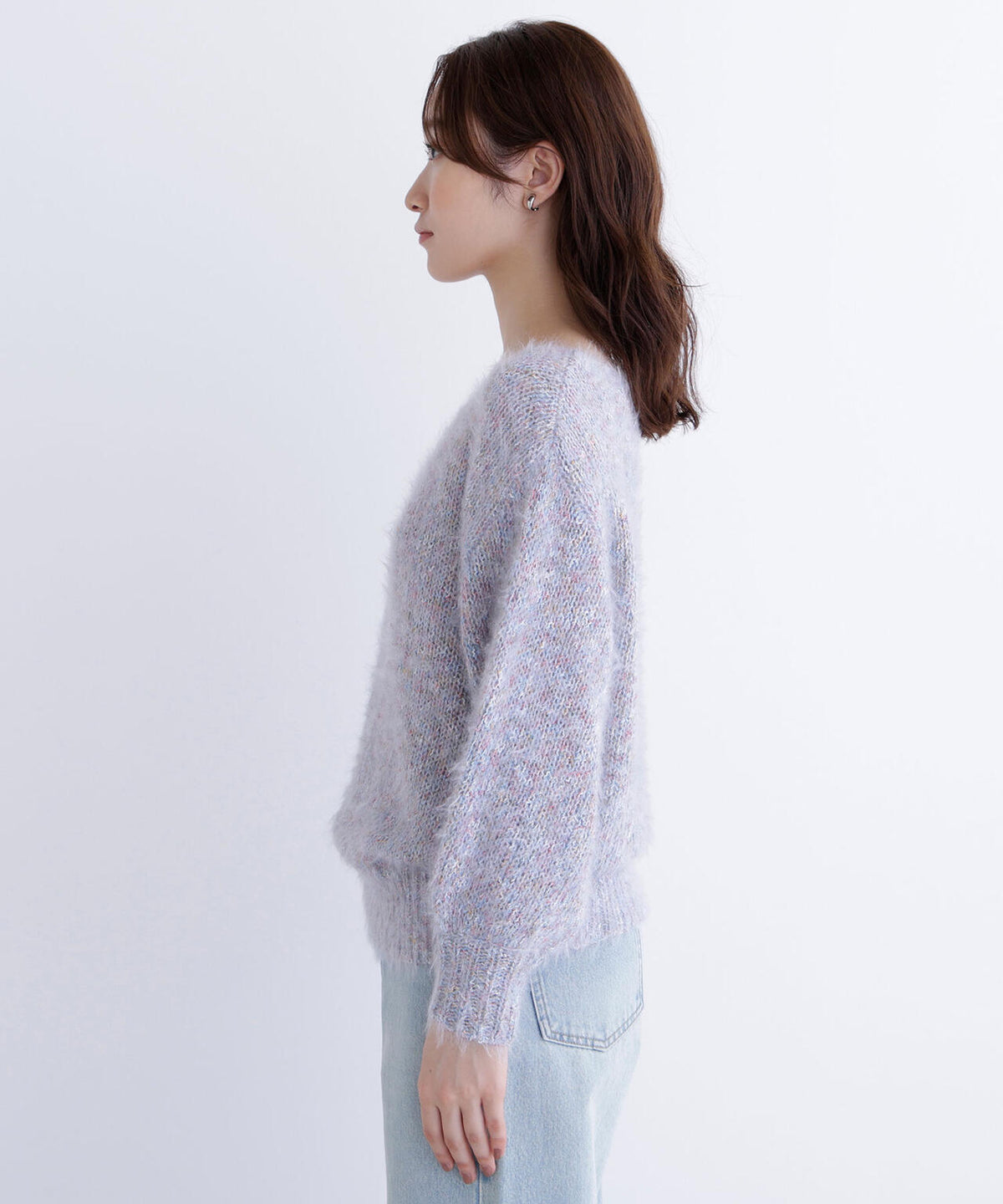 ミックスカラーヘアリーニット*