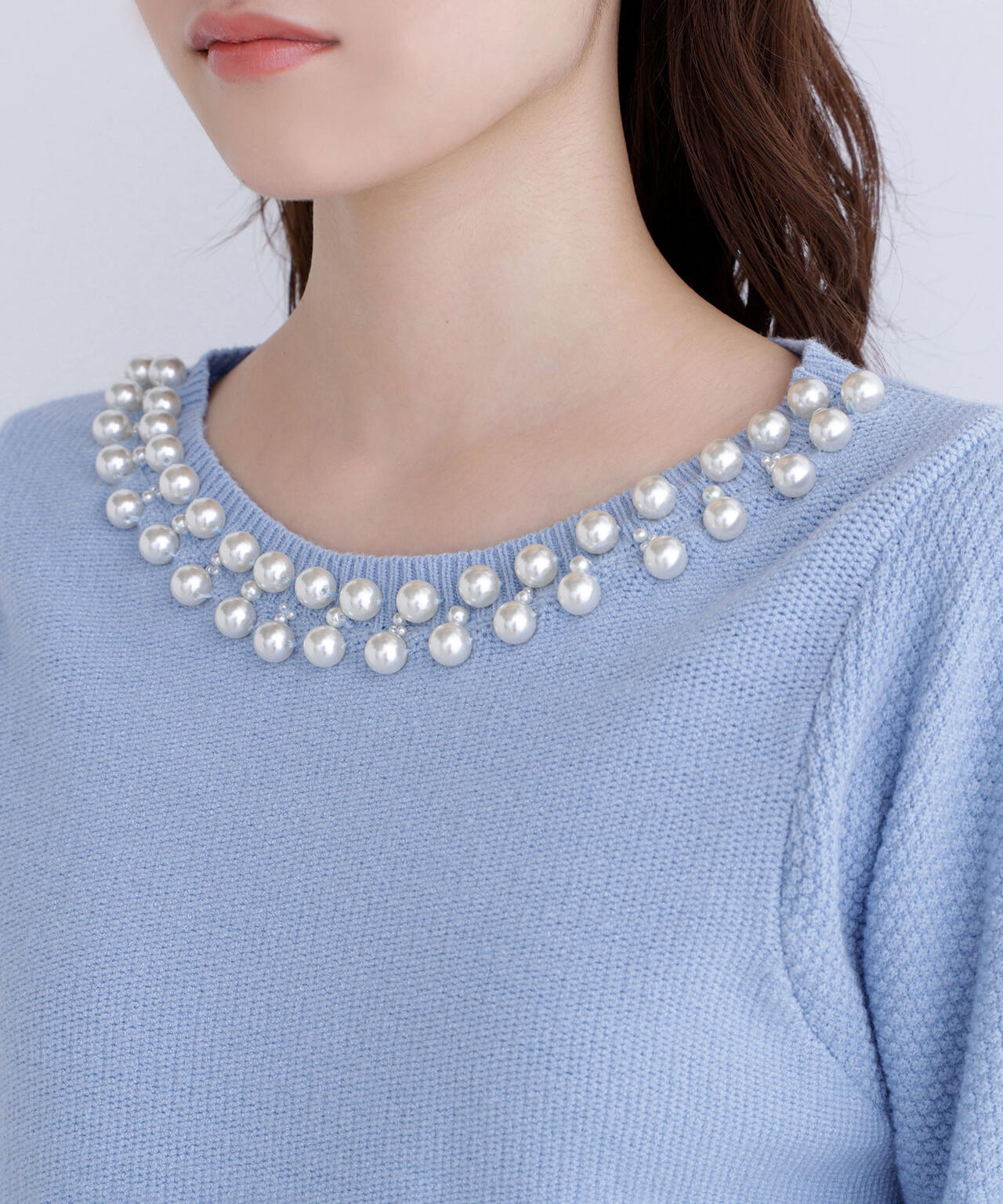 パールネックニット