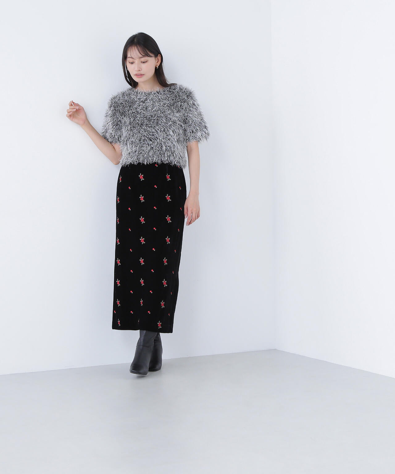 【BLANC】ミックスシャギーニット