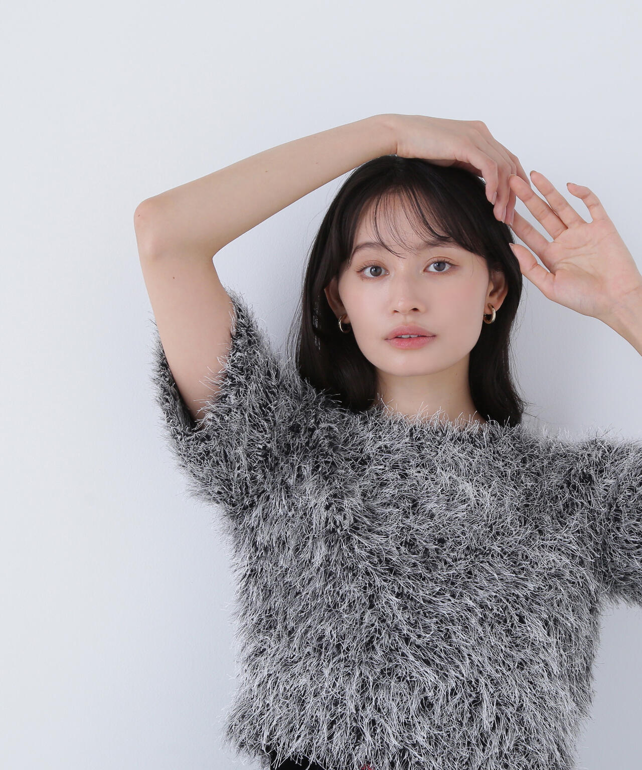 【BLANC】ミックスシャギーニット