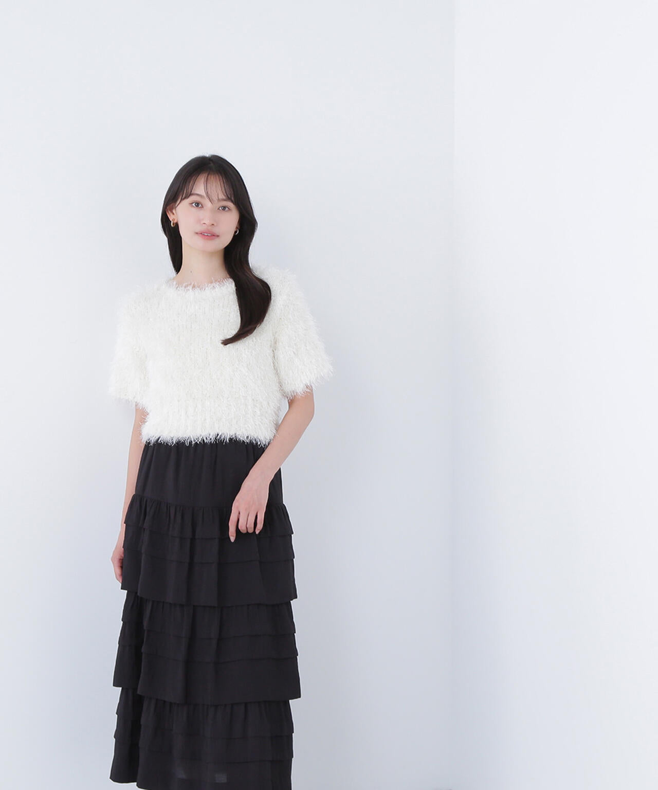 【BLANC】ミックスシャギーニット