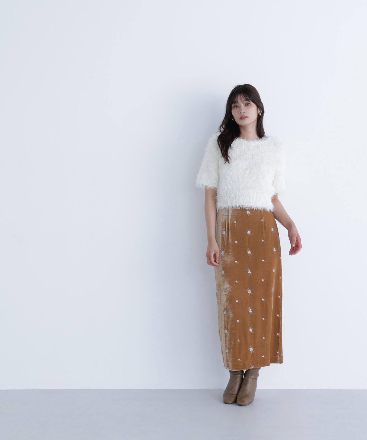 【BLANC】ミックスシャギーニット