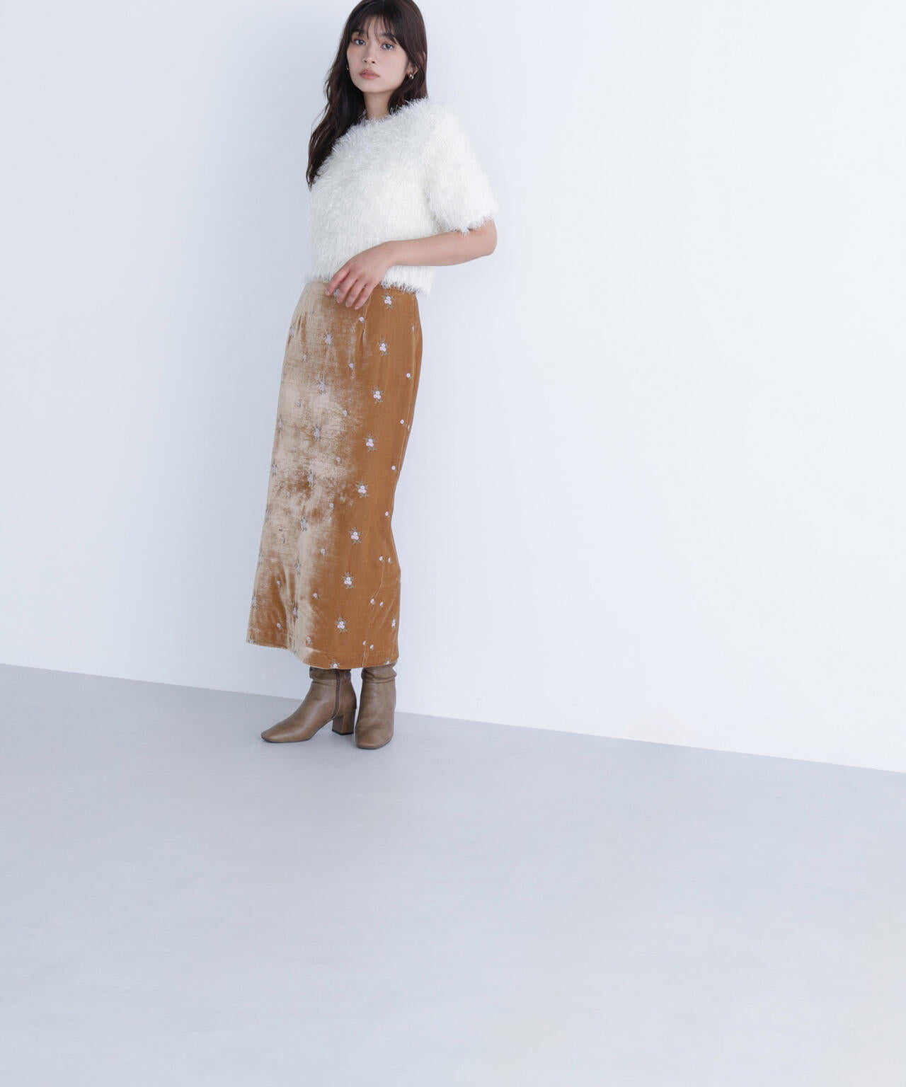 【BLANC】ミックスシャギーニット