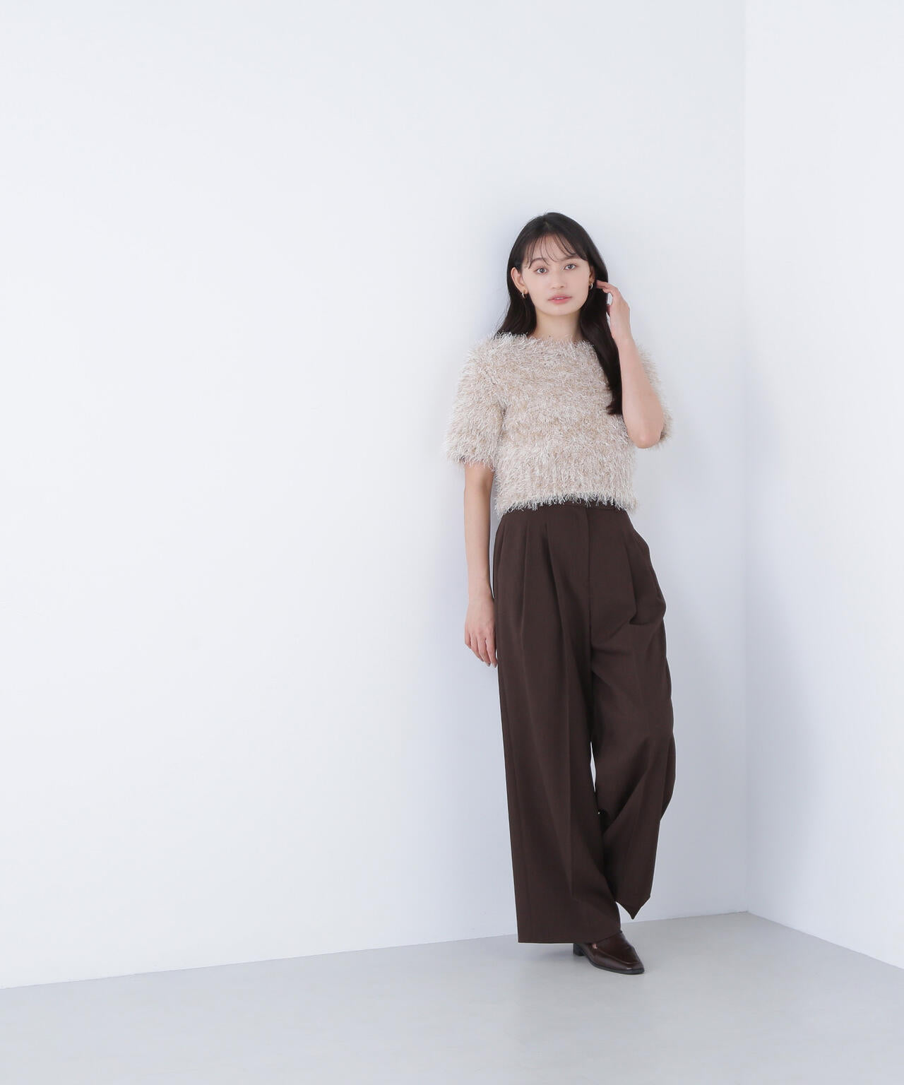 【BLANC】ミックスシャギーニット