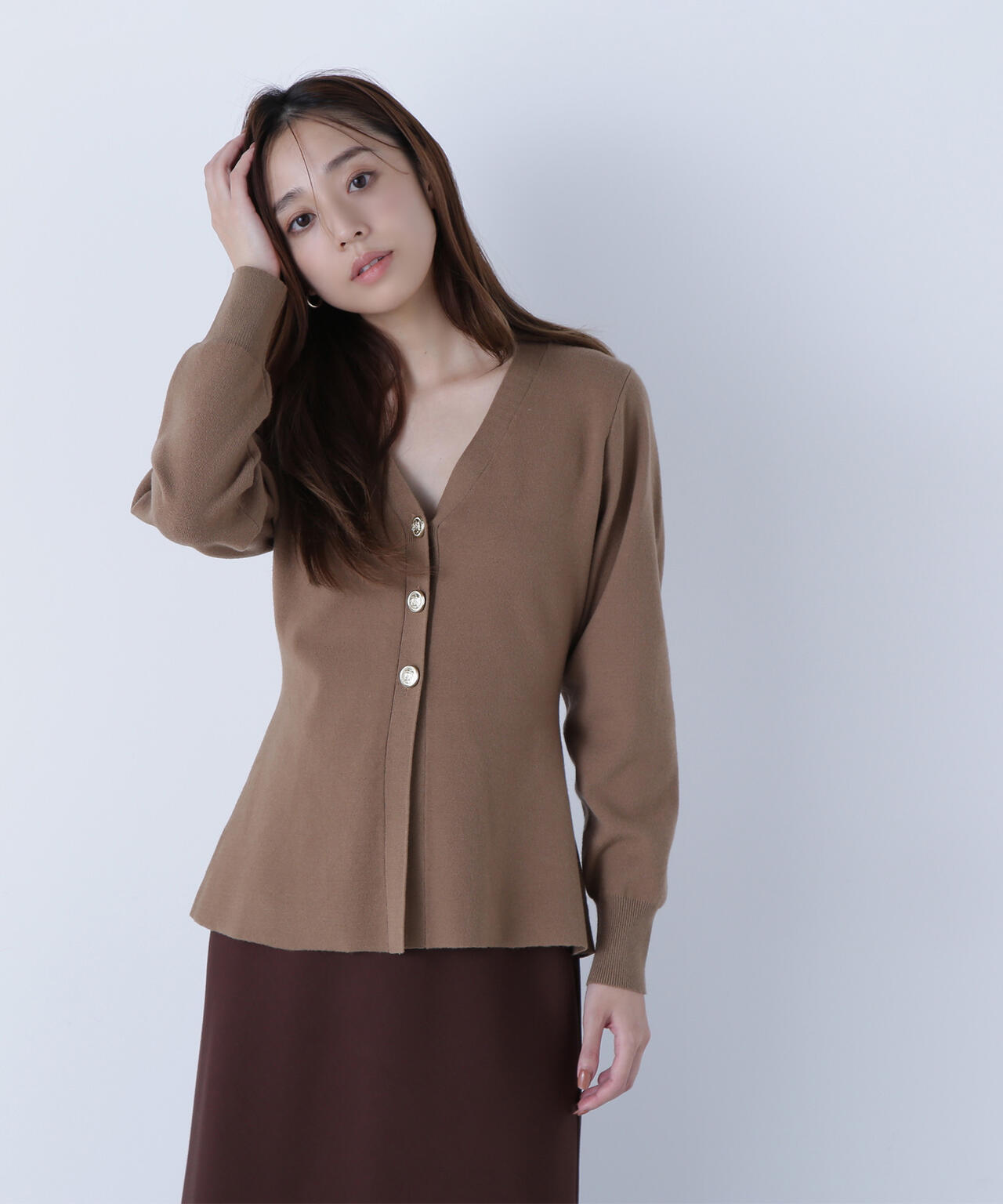 ウエストシェイプスリットカーディガン