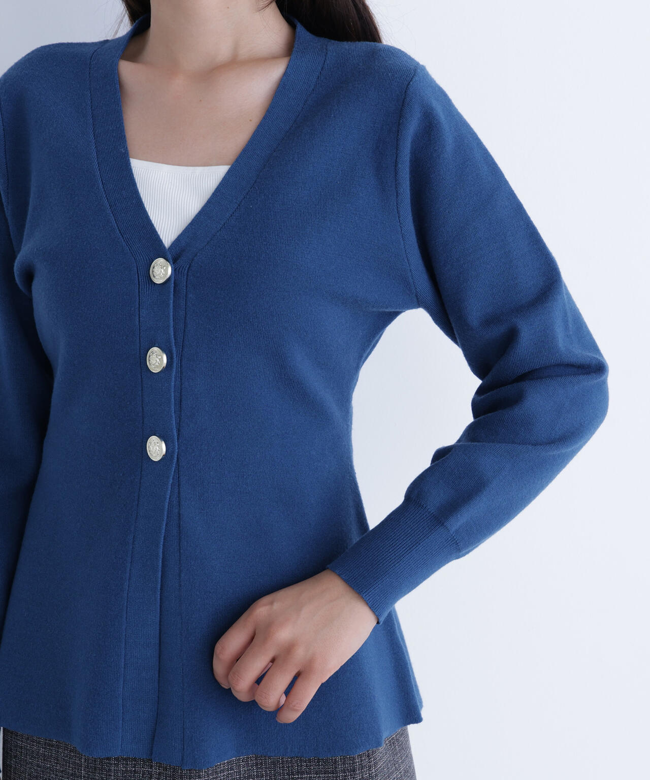 ウエストシェイプスリットカーディガン